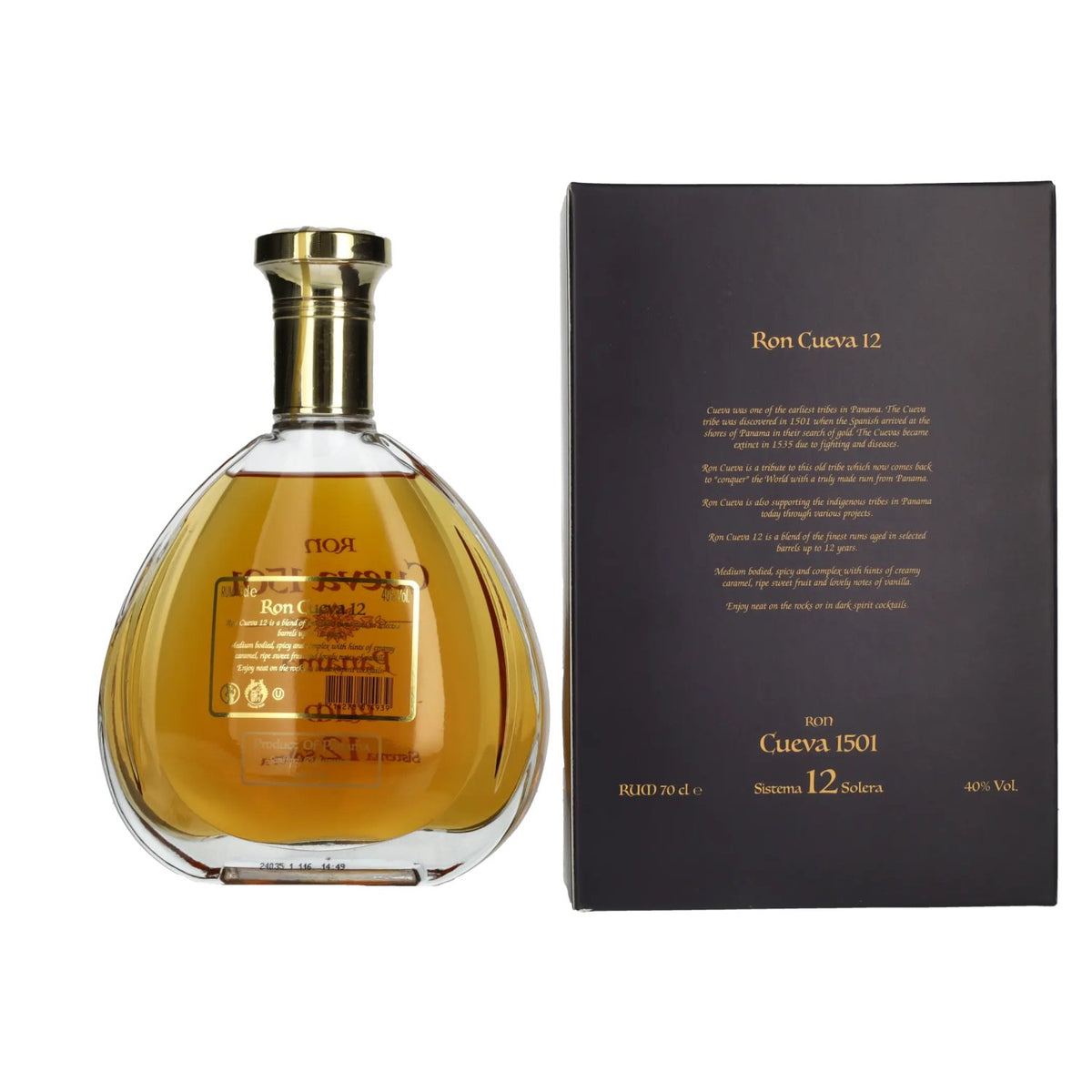 Ron Cueva 1501 Sistema 12 Solera Panama Rum 40% Vol. 0,7l in Geschenkbox
