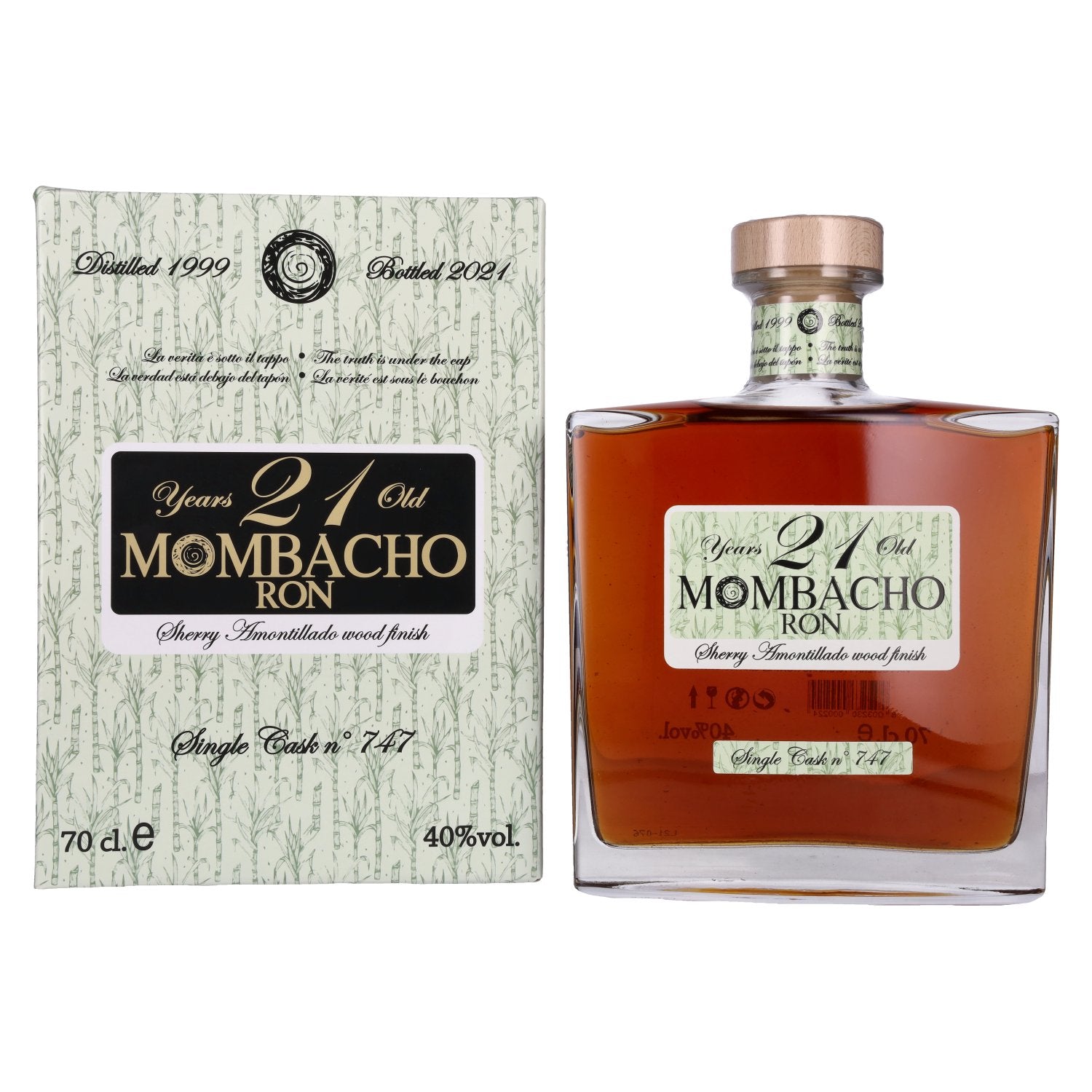 Mombacho Ron 21 Years Old Sherry Wood Finish 40% Vol. 0,7l en boîte cadeau