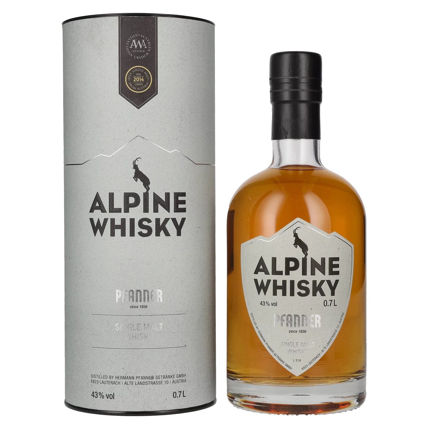 Pfanner Alpine Single Malt Whisky 43% Vol. 0,7l in gift box