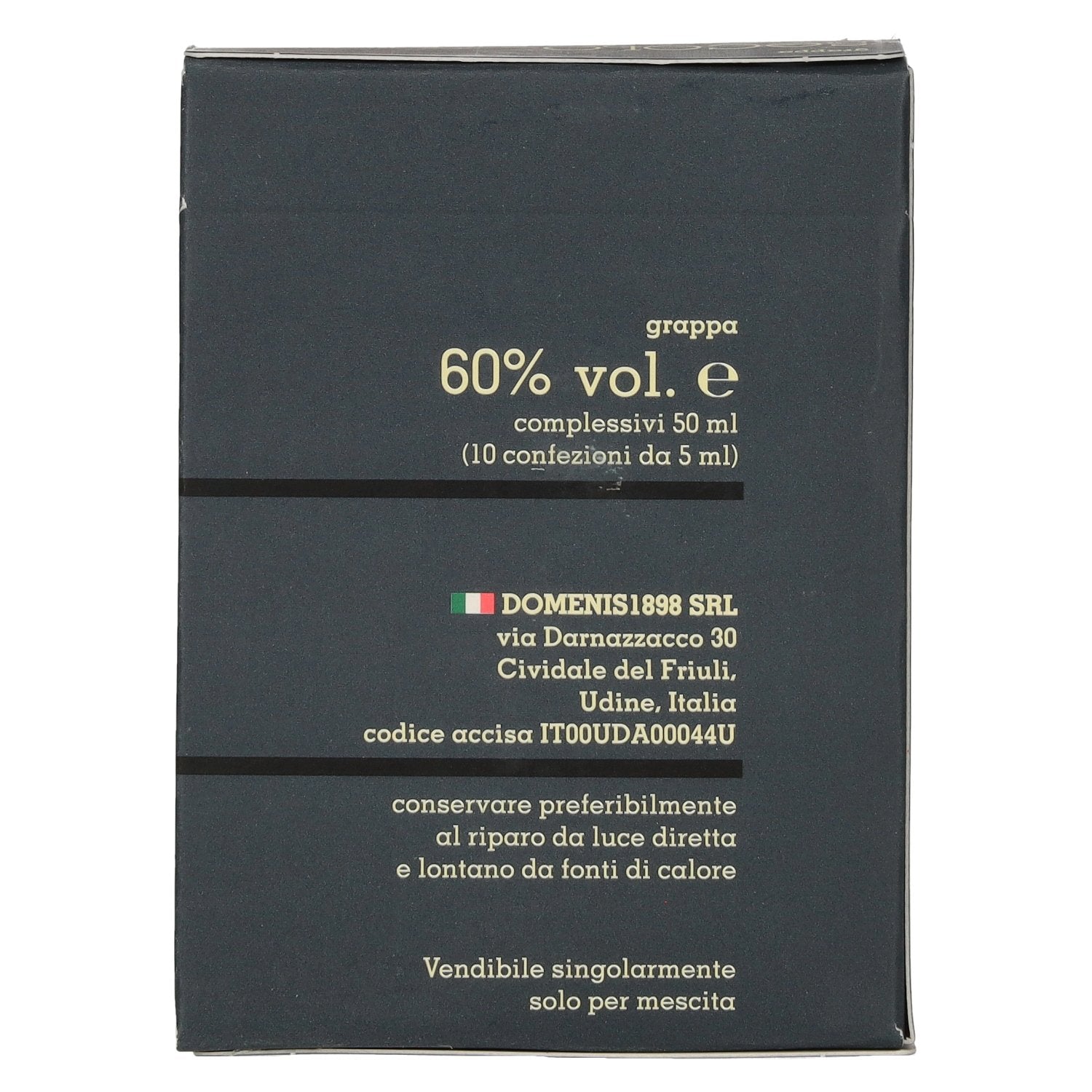 Domenis 1898 SECOLO Grappa 60% Vol. 10x0,005l in Geschenkbox