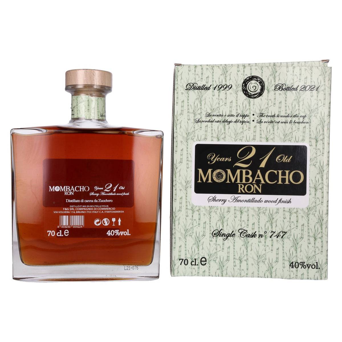 Mombacho Ron 21 Years Old Sherry Wood Finish 40% Vol. 0,7l en boîte cadeau