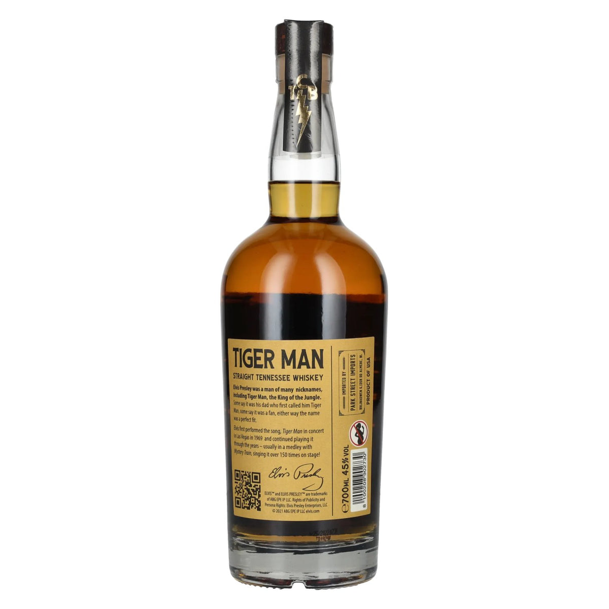 Elvis TIGER MAN Straight Tennessee Whisky 45% vol. 0.7 l