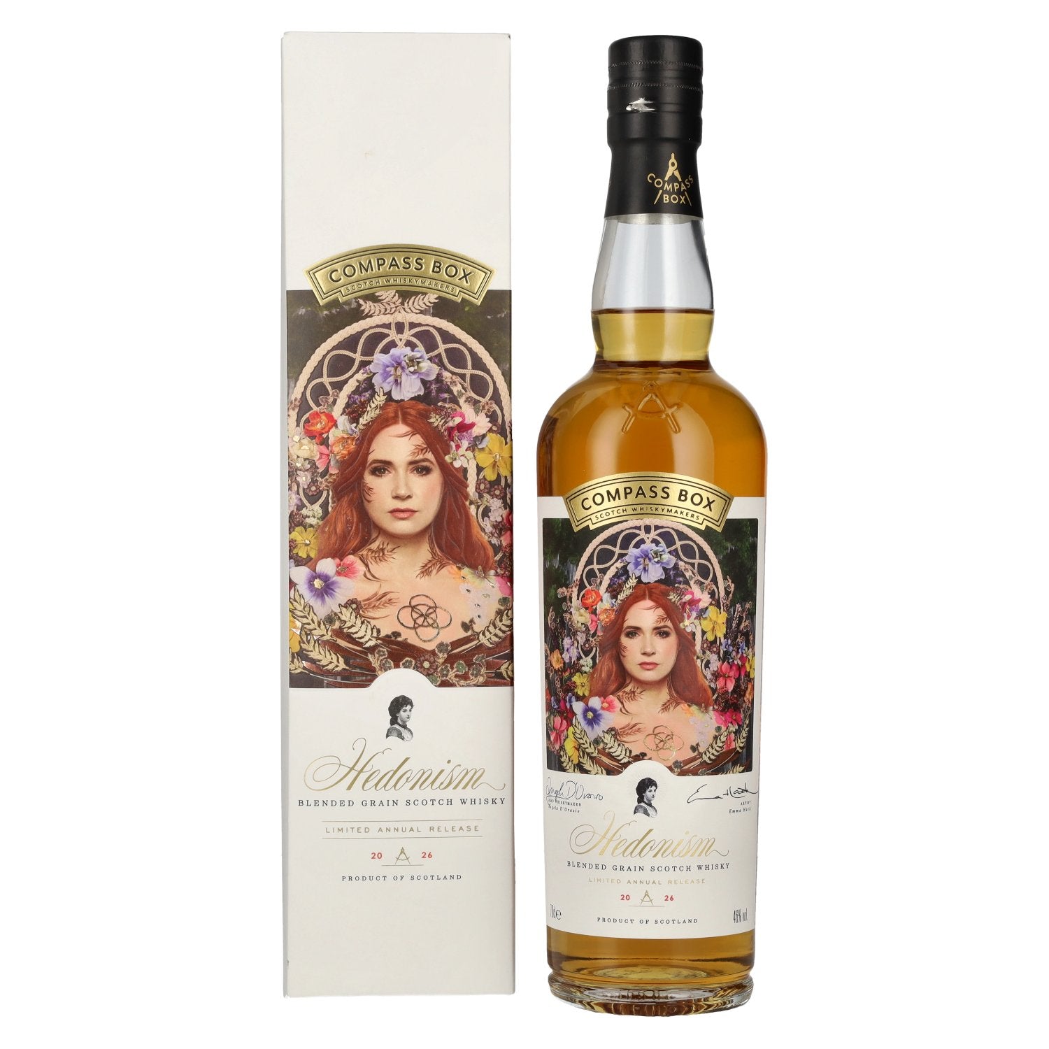 Compass Box HEDONISM Blended Grain Scotch Whisky Limited Annual Release 2026 46% Vol. 0,7l en coffret cadeau
