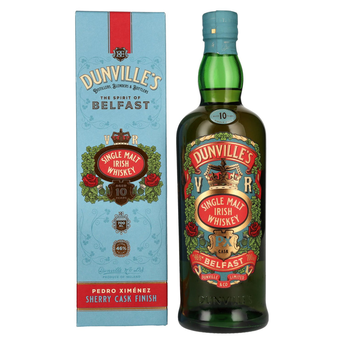 Dunville's 10-Year-Old Single Malt Irish Whiskey PX Cask 46% ABV 0.7l in a gift box