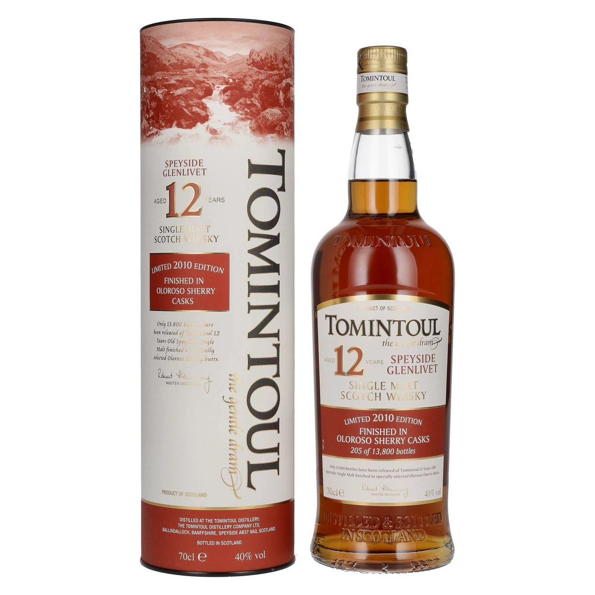 Tomintoul 12 Years Old OLOROSO SHERRY CASKS Finish Limited Edition 2010 40% Vol. 0,7l en coffret cadeau