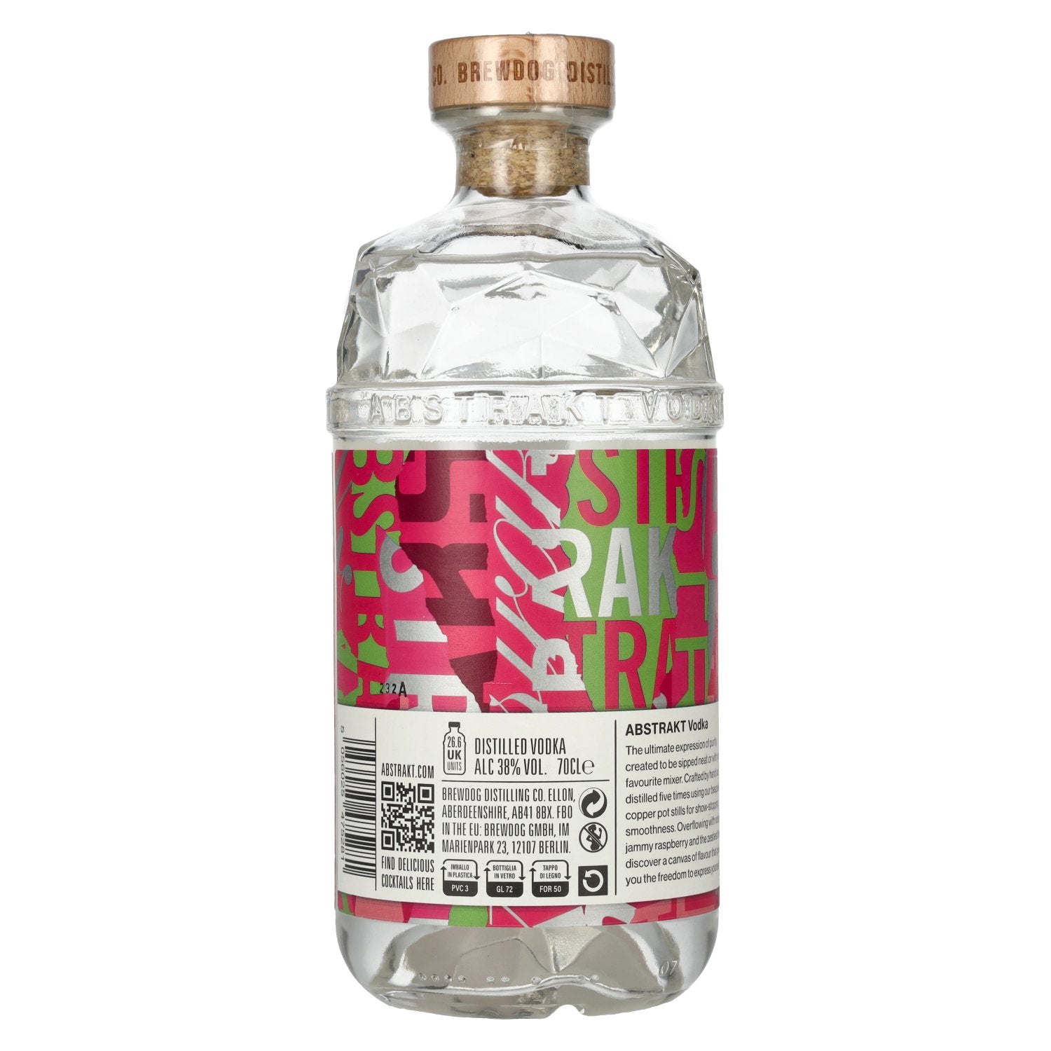 Brewdog ABSTRAKT RASPBERRY X LIME Vodka 38% vol. 0,7l