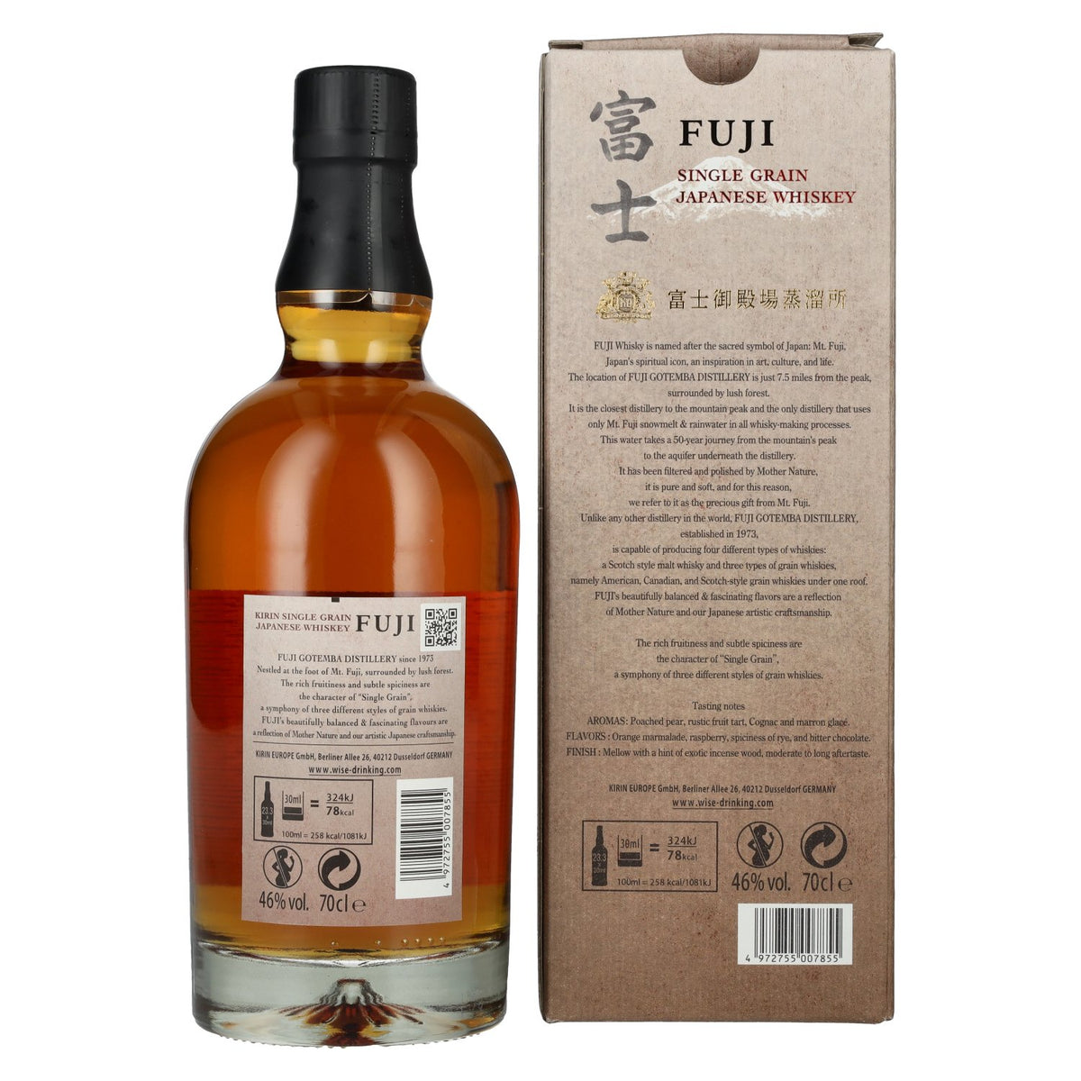KIRIN FUJI Single Grain Japanese Whiskey 46% vol. 0,7l en coffret cadeau