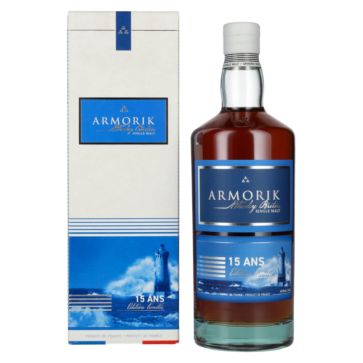 Armorik 15 Ans Whisky Breton Single Malt Edition Limitée 46% Vol. 0,7l in gift box