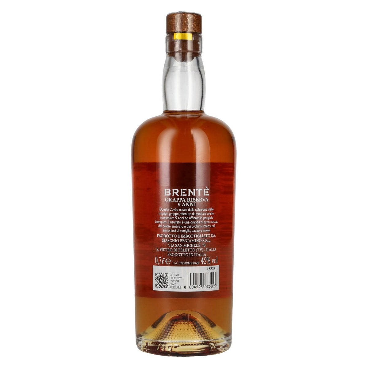 Maschio Beniamino BRENTÈ CUVÉE 9 Anni Gran Riserva Grappa 42% Vol. 0,7l