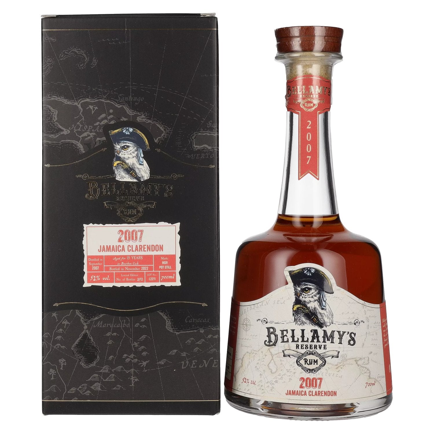Bellamy's Reserve Rum Jamaica Clarendon 2007 52% Vol. 0,7l in gift box
