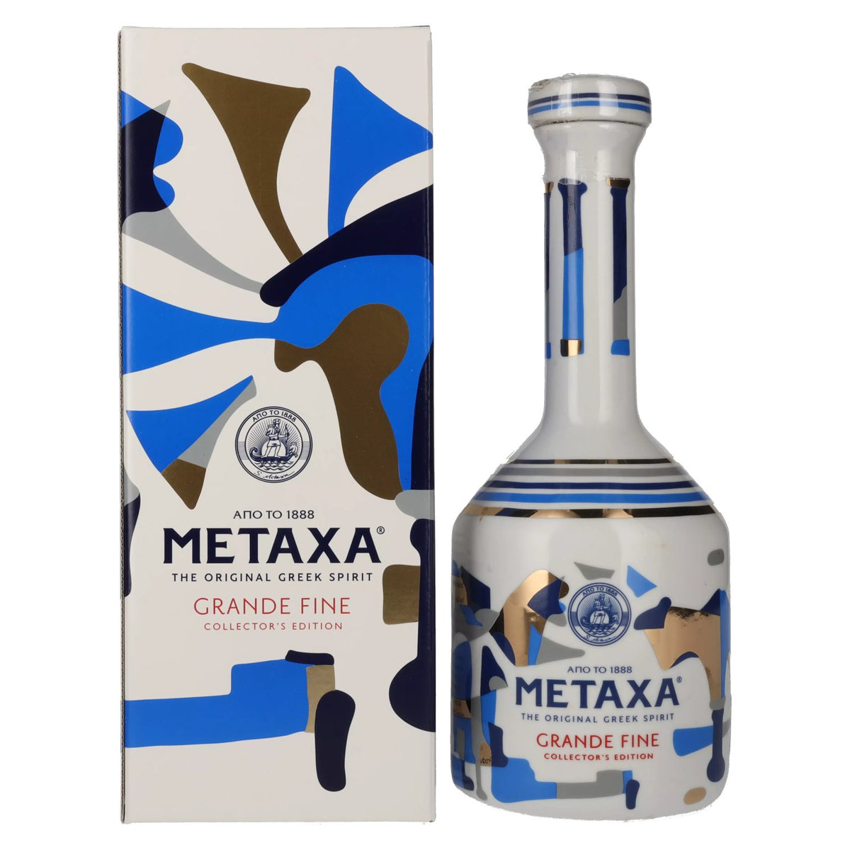 Metaxa GRANDE FINE Collector's Edition Keramikflasche 40% Vol. 0,7l in Geschenkbox
