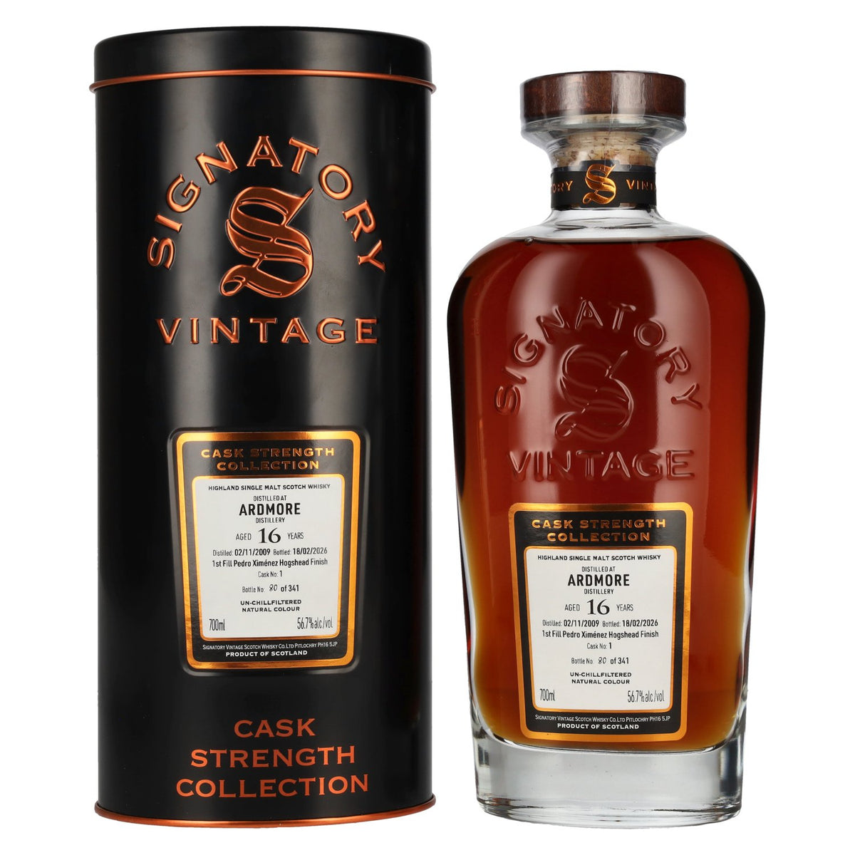 Signatory Vintage ARDMORE 16 Years Old Cask Strength Collection 2009 56,7% vol. 0,7l en Tinbox
