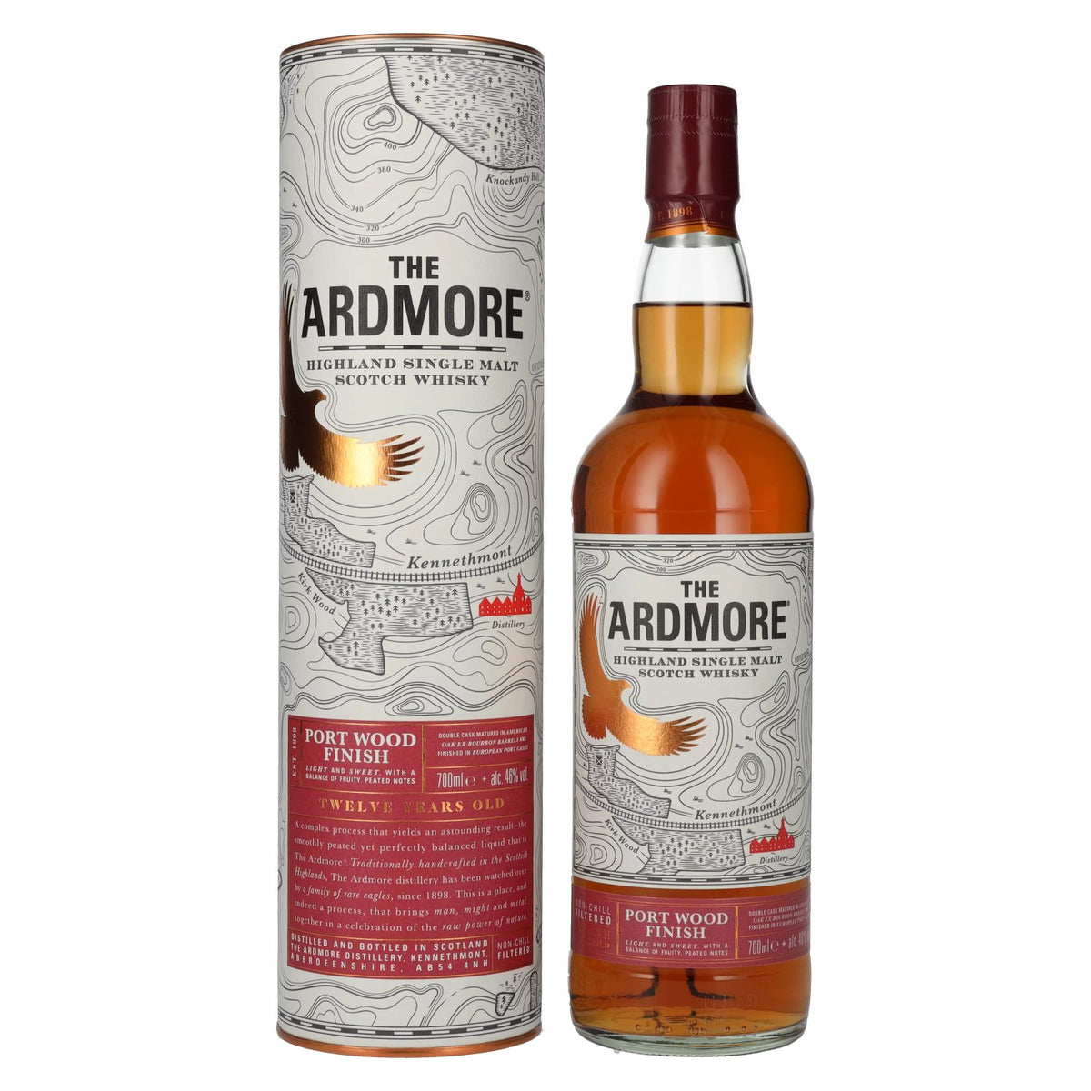 The Ardmore 12 Years Old PORT WOOD FINISH 46% Vol. 0,7l en boîte cadeau