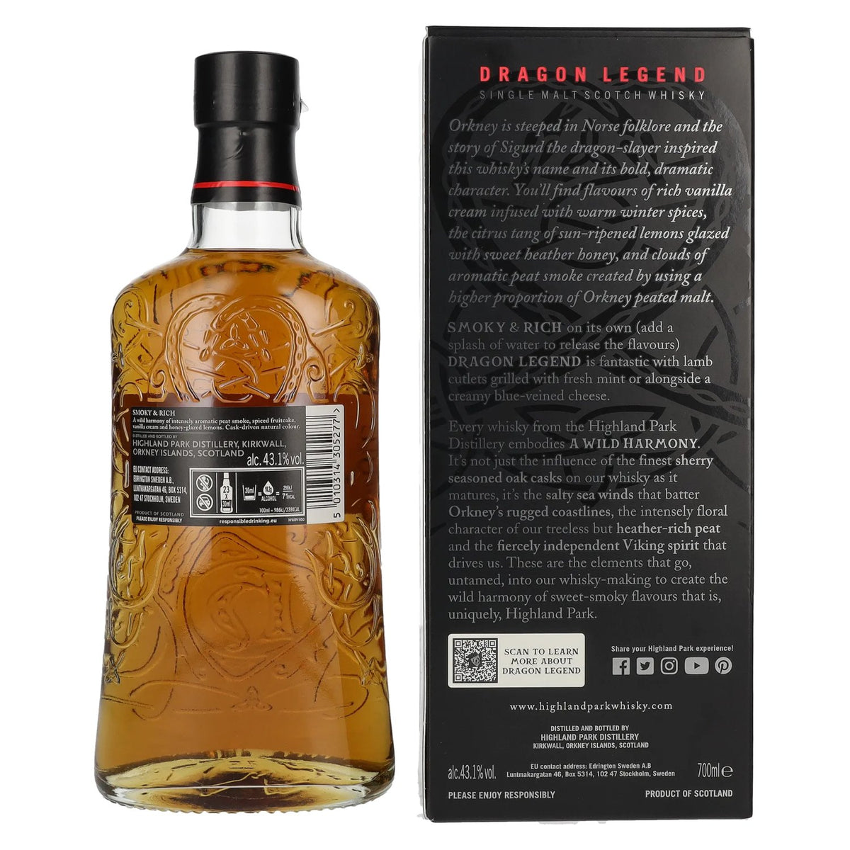 Highland Park DRAGON LEGEND Single Malt Scotch Whisky 43,1% vol. 0,7l en coffret cadeau