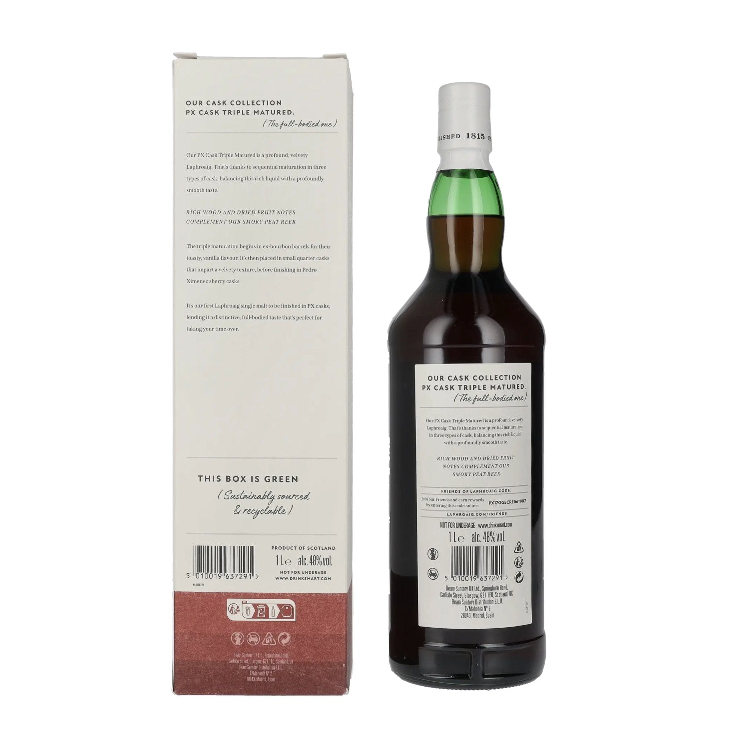 Laphroaig PX Cask Triple Matured Islay Single Malt Scotch Whisky 48% Vol. 1l in Geschenkbox