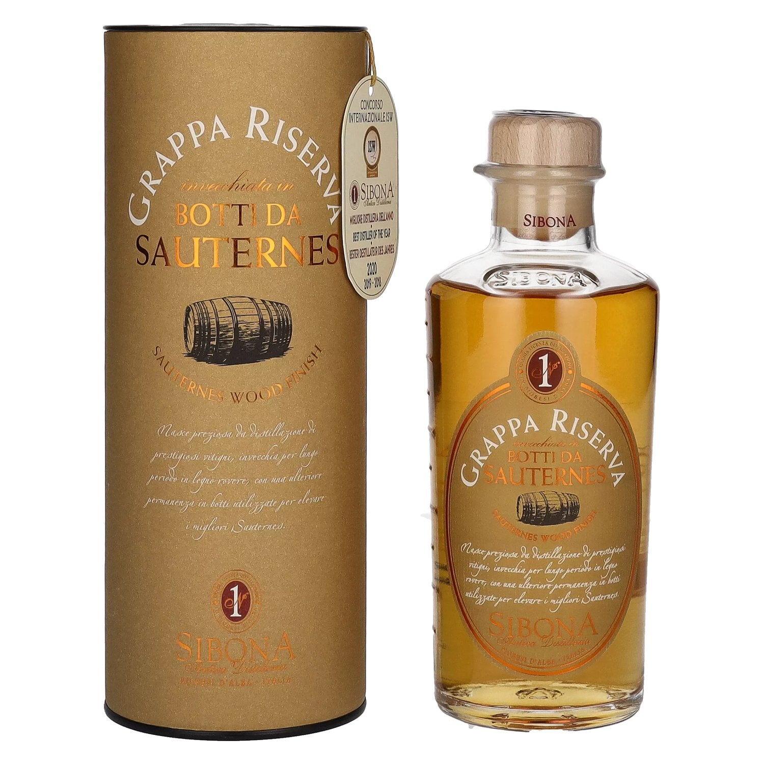 Sibona GRAPPA RISERVA Botti da SAUTERNES 44% vol. 0,5l en boîte cadeau