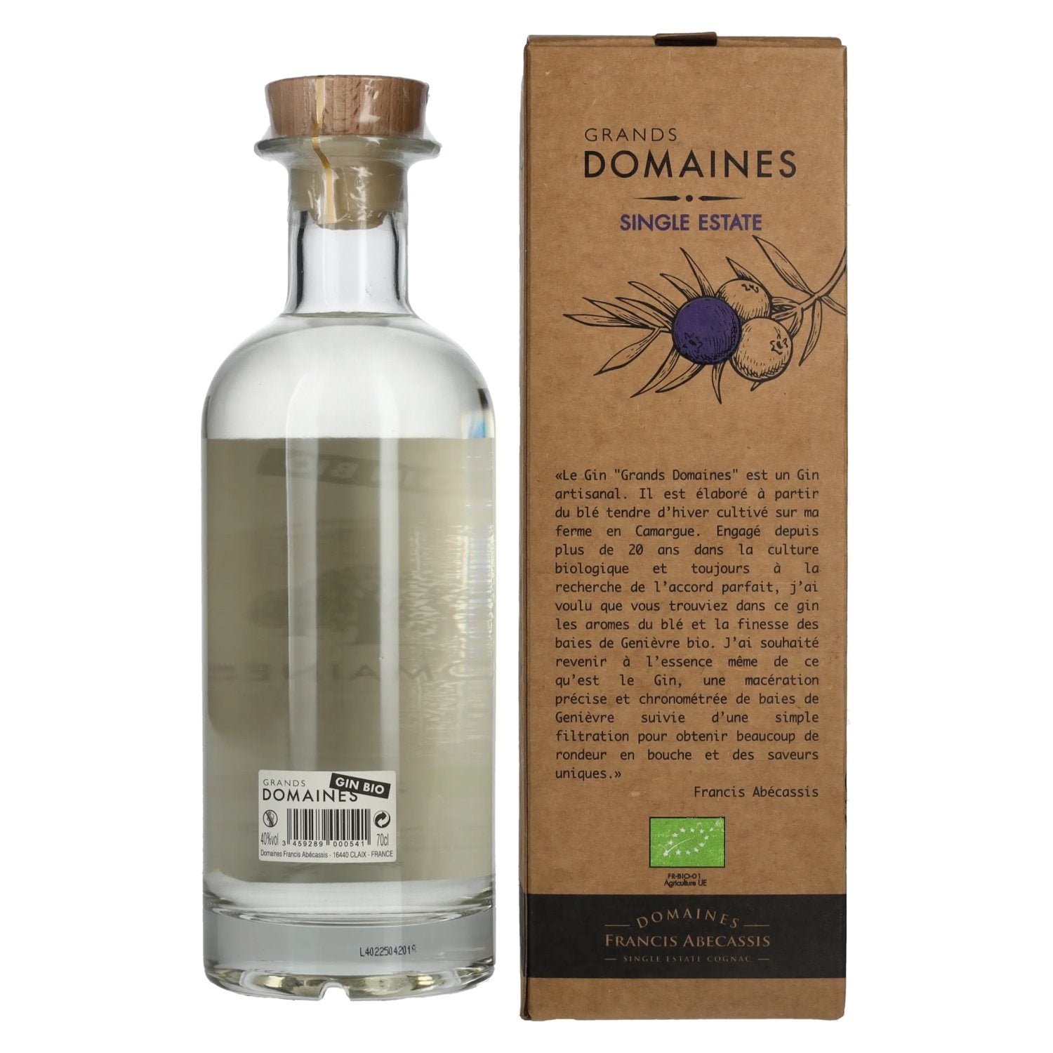 Grands Domaines Bio French Gin 40% Vol. 0,7l in Geschenkbox
