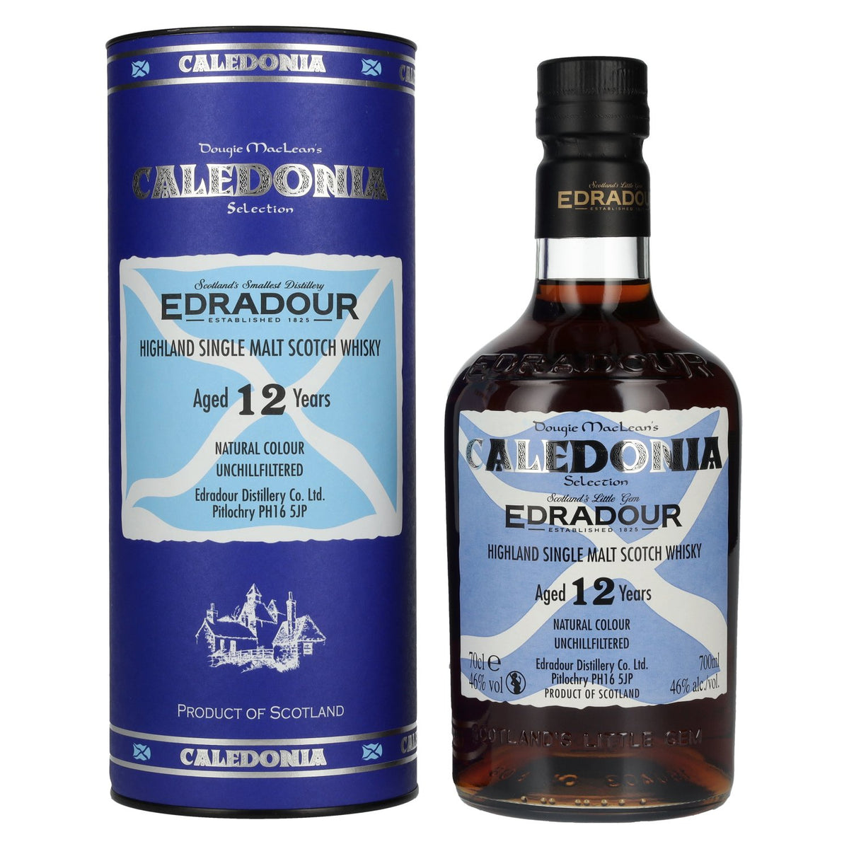 Edradour CALEDONIA 12 Years Old Highland Single Malt 46% Vol. 0,7l en boîte cadeau