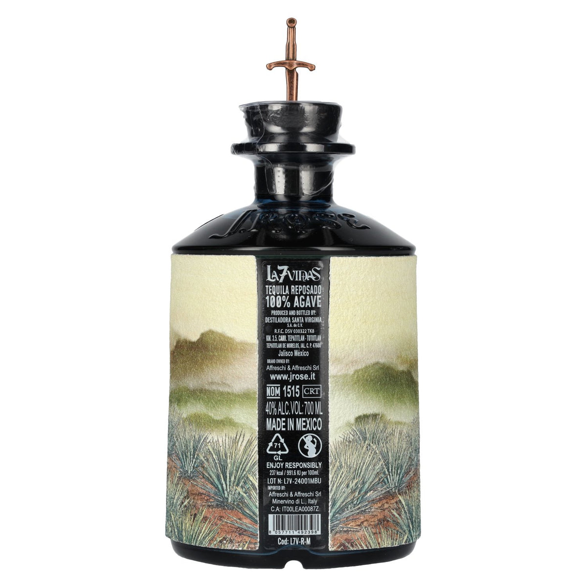 La7Vidas Tequila Reposado 100% Agave 40% Vol. 0,7l