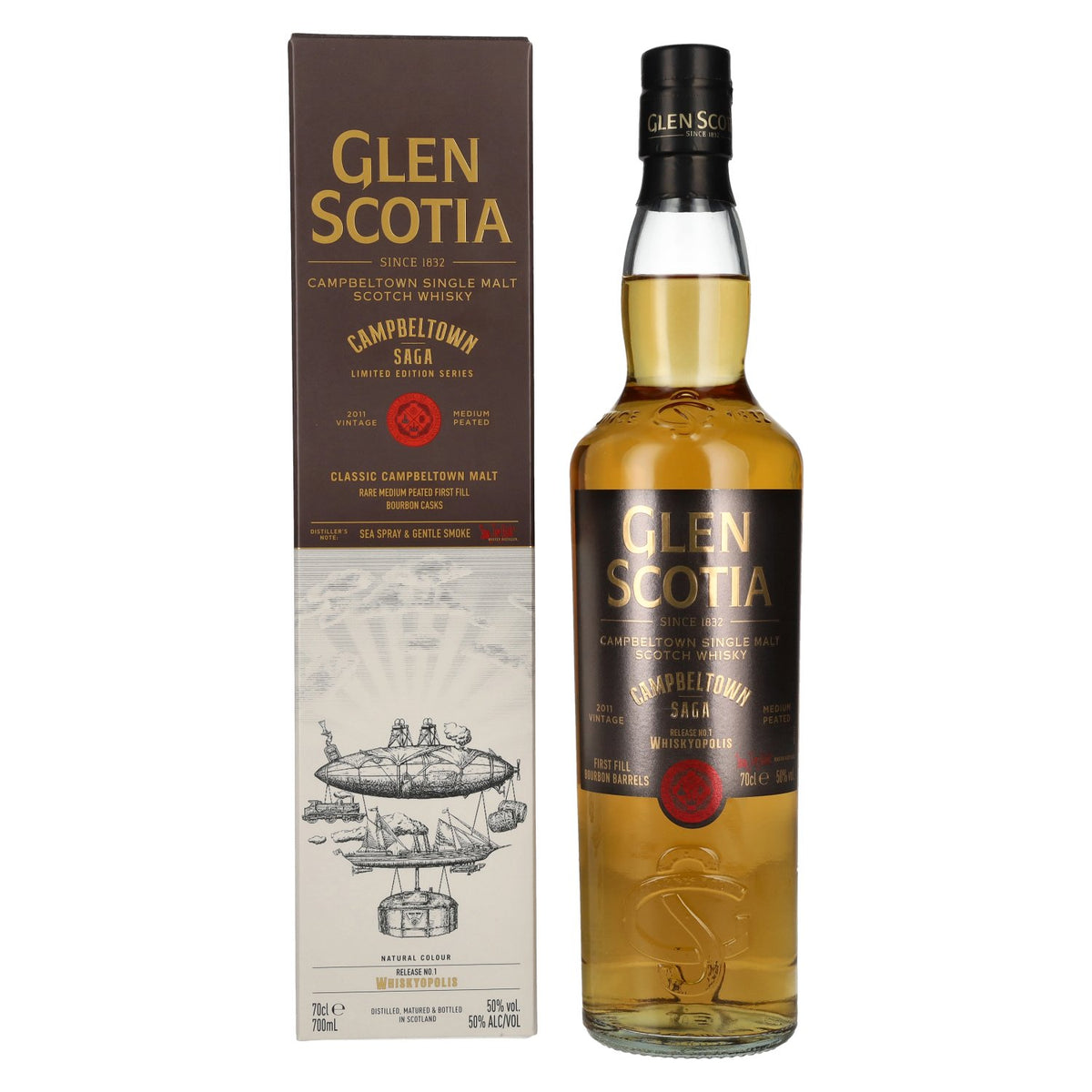 Glen Scotia Campbeltown SAGA WHISKYPOLIS Release No. 1 50% vol. 0,7l en coffret cadeau