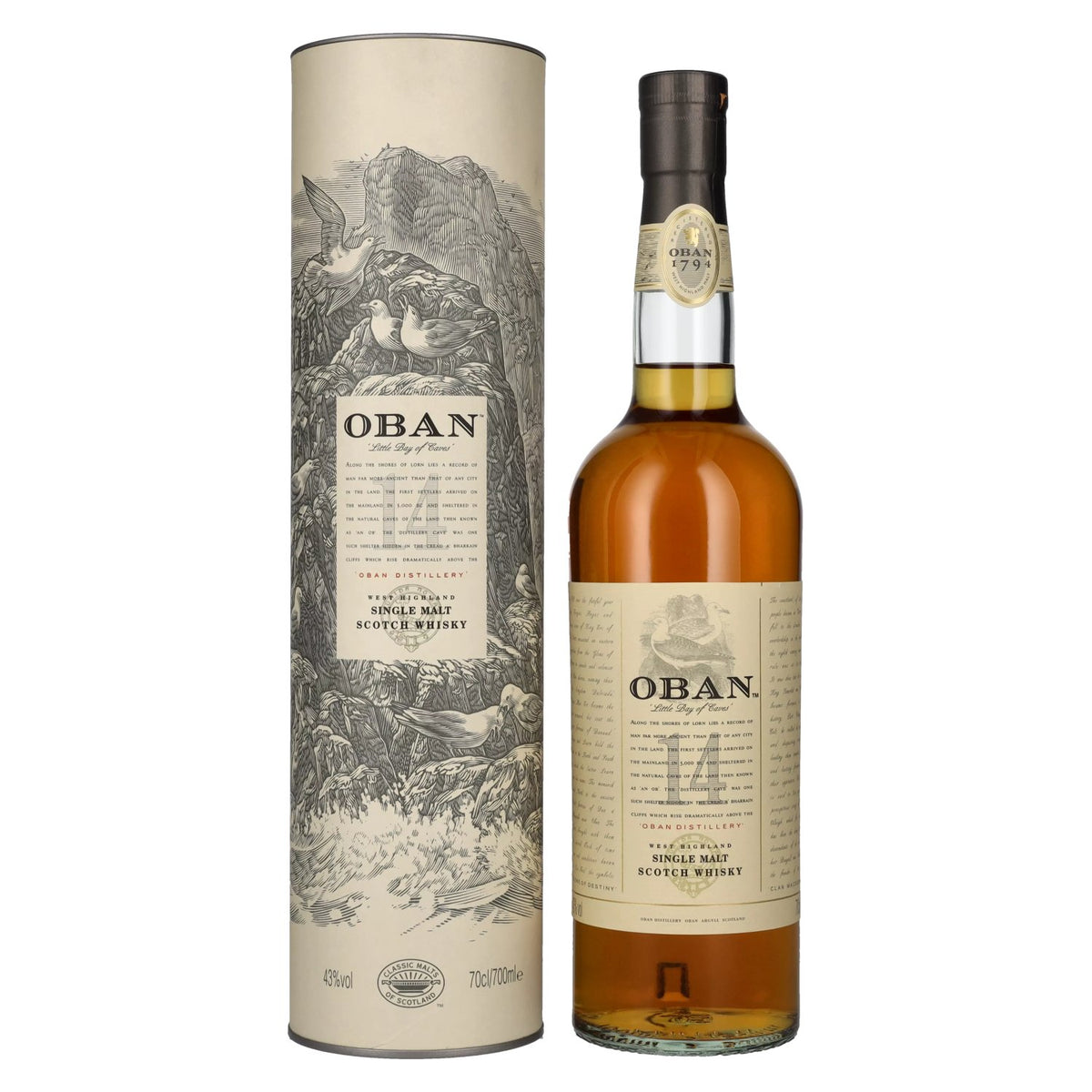Oban 14 Years Old Single Malt Whisky 43% Vol. 0,7l in gift box