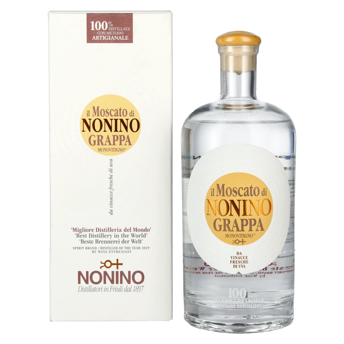 Nonino Grappa Monovitigno il Moscato 41% vol. 0,7l en boîte cadeau