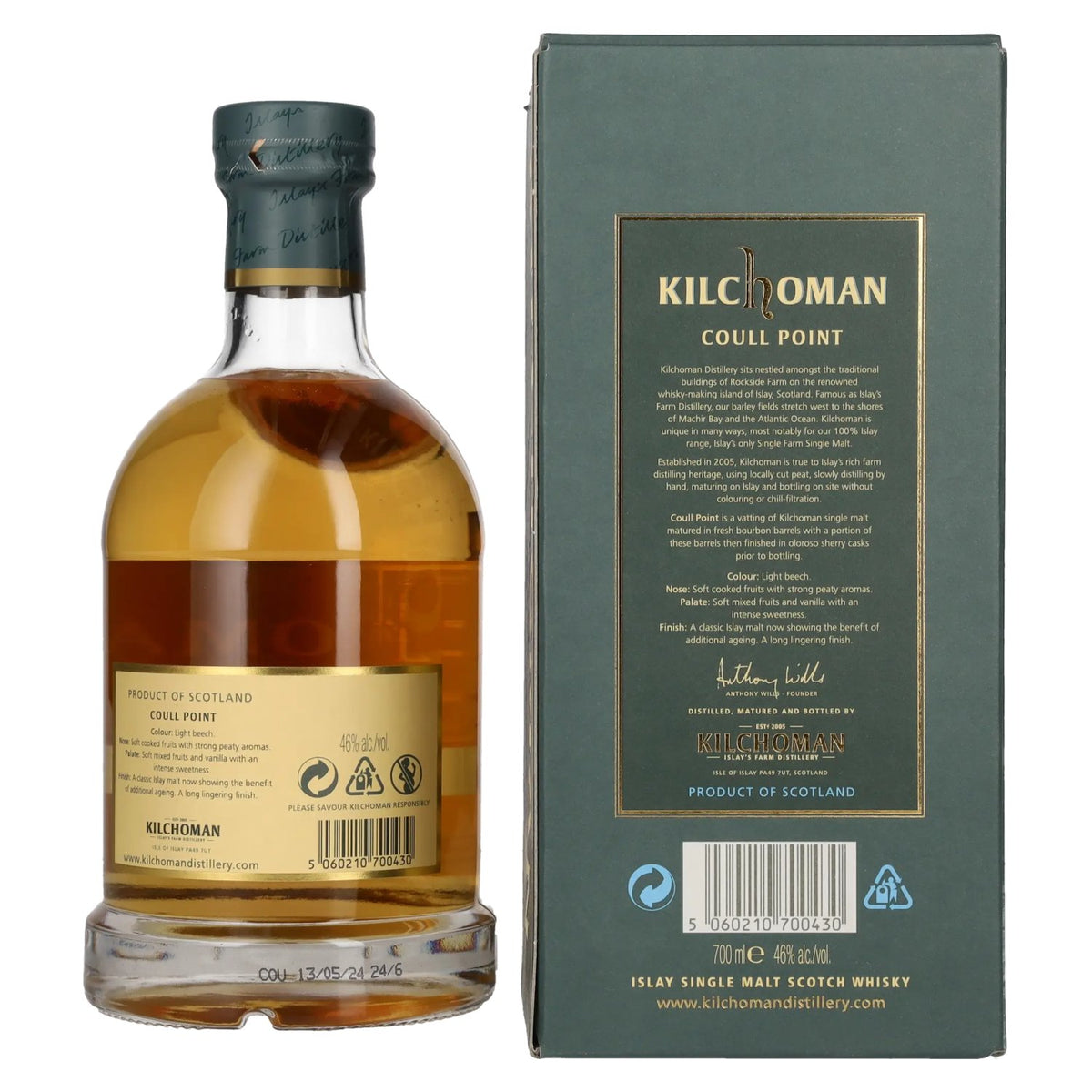 Kilchoman COULL POINT Islay Single Malt Scotch Whisky 46% Vol. 0,7l in Geschenkbox