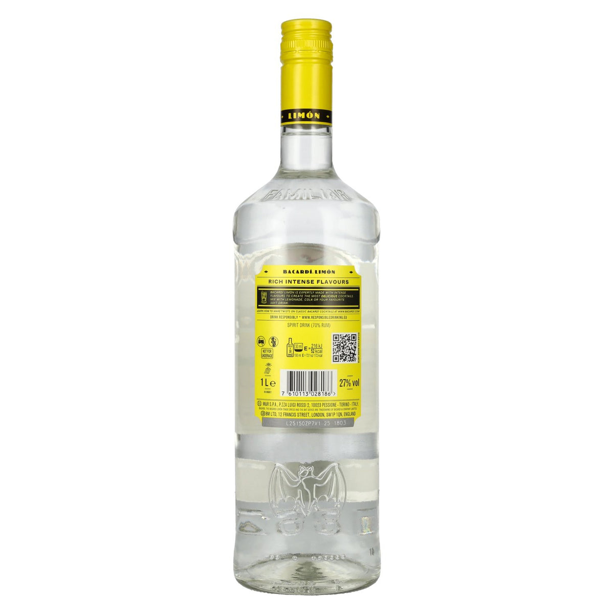 Bacardi LIMÓN Rum With Natural Flavours 27% Vol. 1l