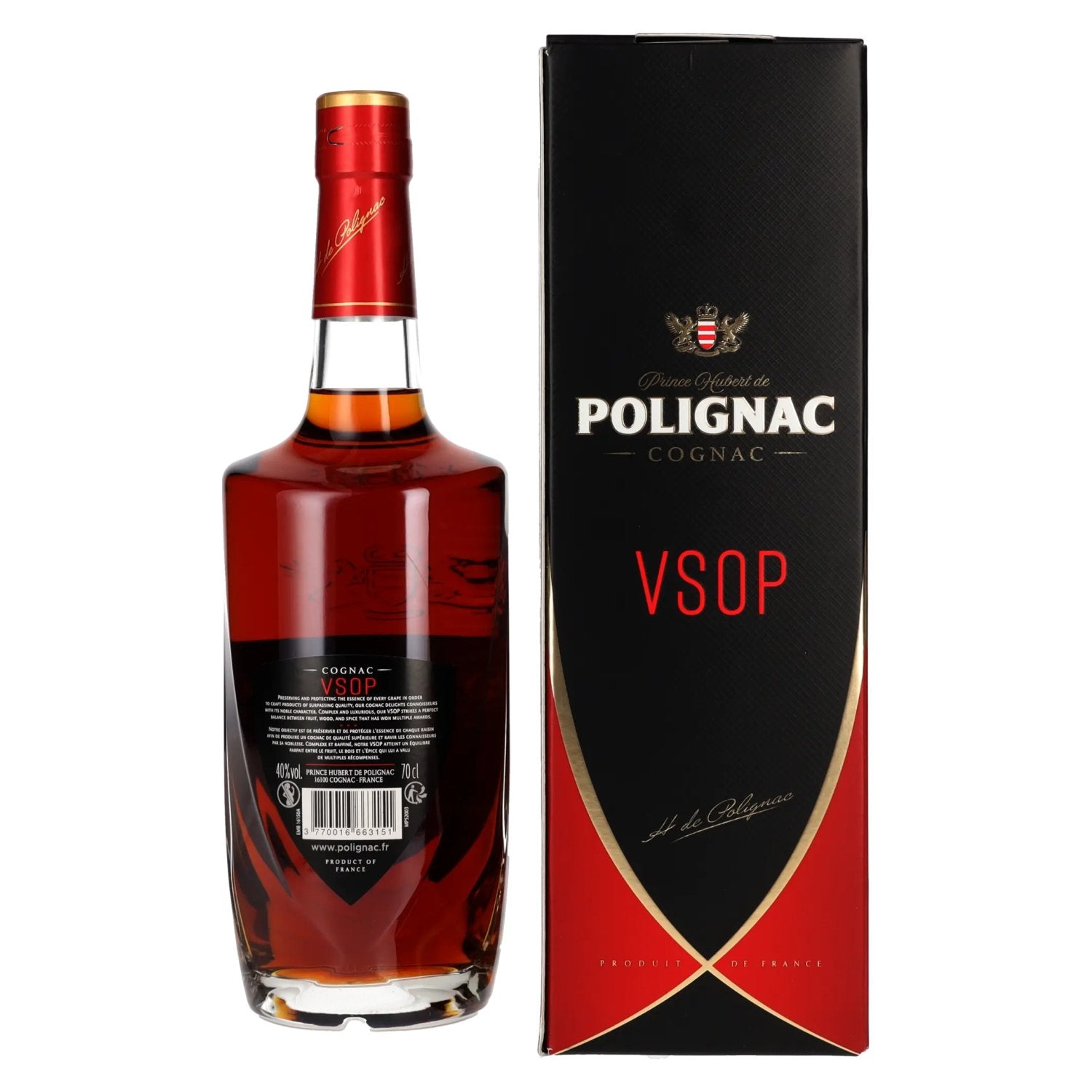 Prince Hubert de Polignac V.S.O.P Cognac 40% Vol. 0,7l in Geschenkbox