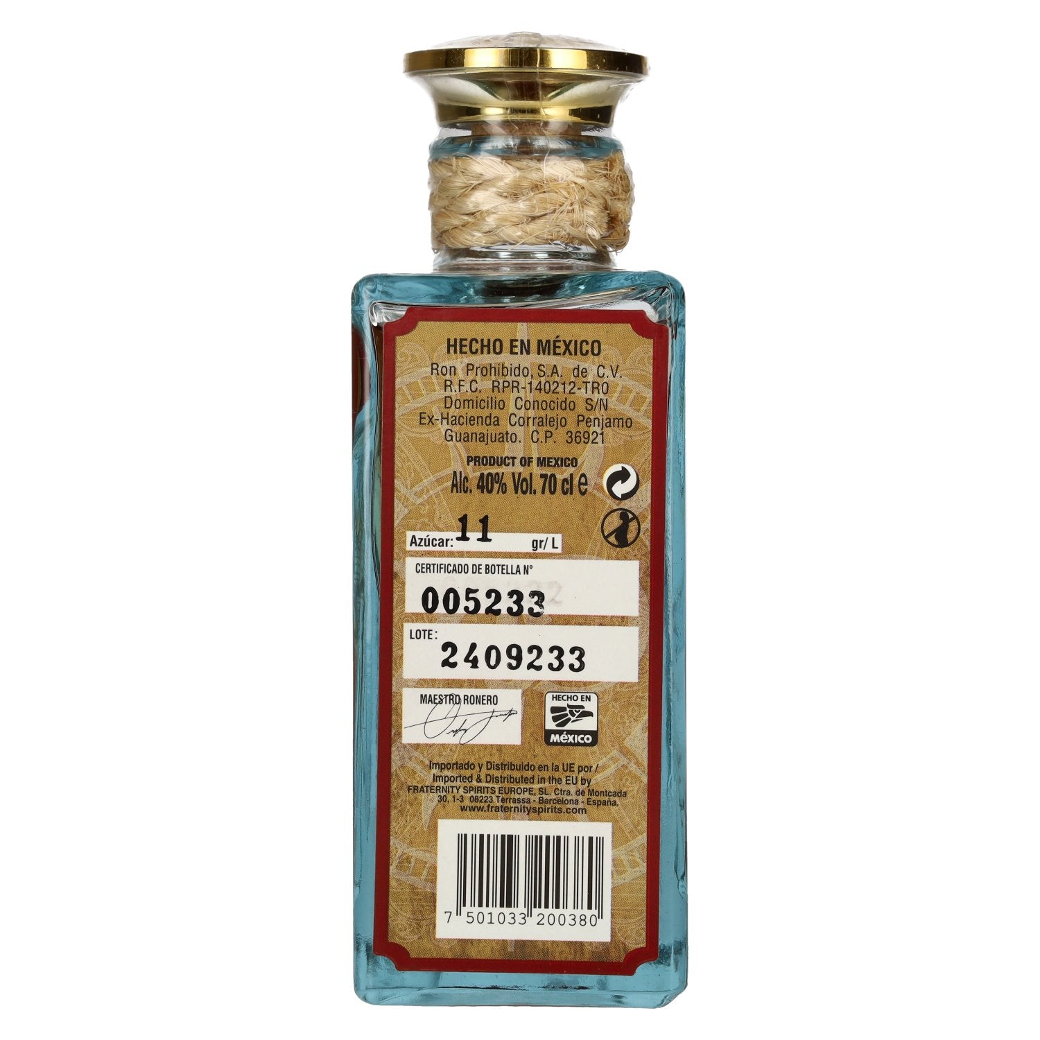 El Ron Prohibido XO Single Barrel Mexican Rum 40% Vol. 0,7l