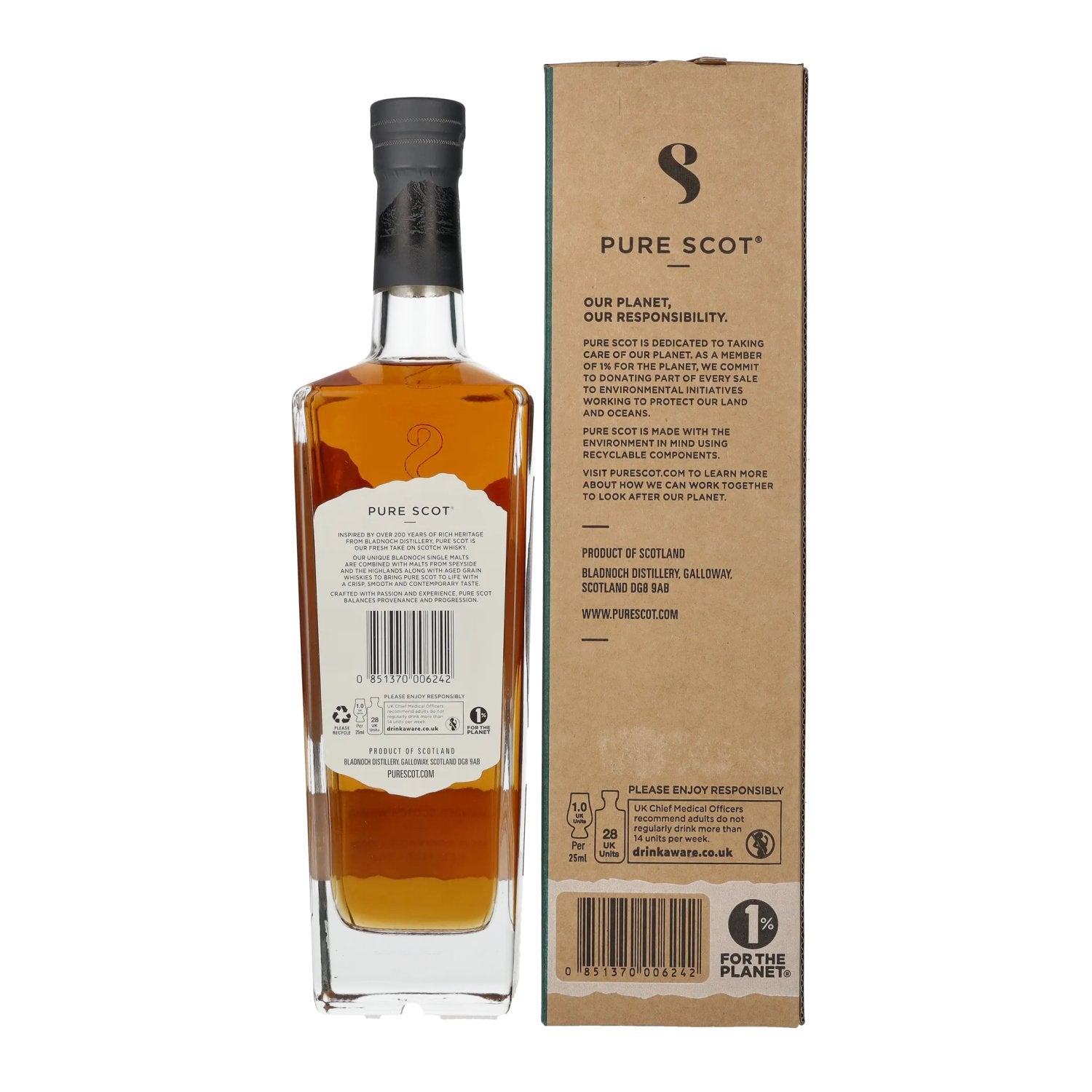 Bladnoch Pure Scot Blended Scotch Whisky 40% Vol. 0,7l in gift box
