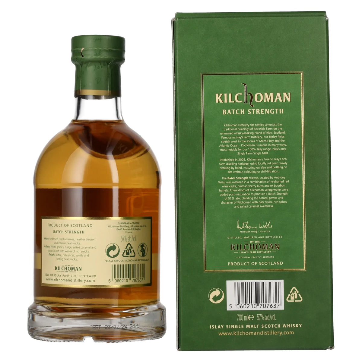 Kilchoman BATCH STRENGTH Islay Single Malt Scotch Whisky 57% vol. 0,7l en coffret cadeau