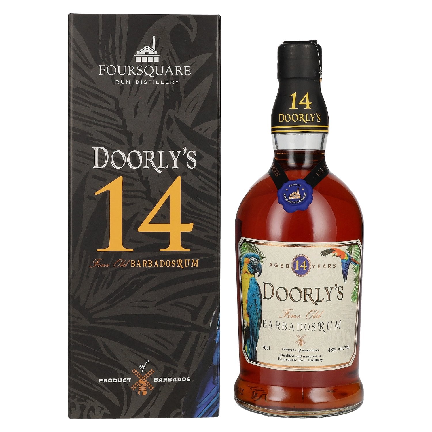 Foursquare Doorly's Barbados Rum, rhum fin de Barbade 14 ans d'âge, 48 % vol., 0,7 l, dans un coffret cadeau
