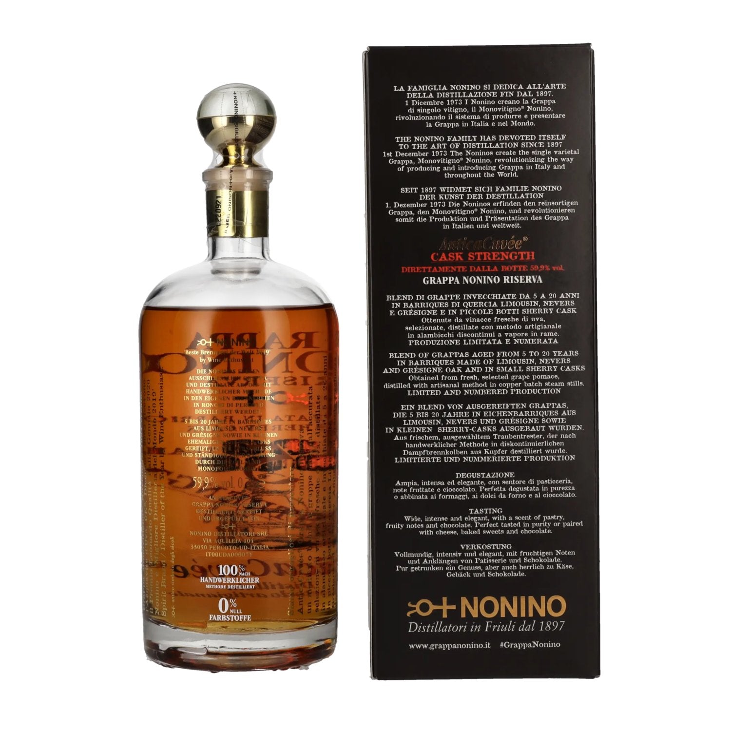 Nonino Grappa Riserva Antica Cuvée 5 Years Old Cask Strength 59,9% Vol. 0,7l in gift box