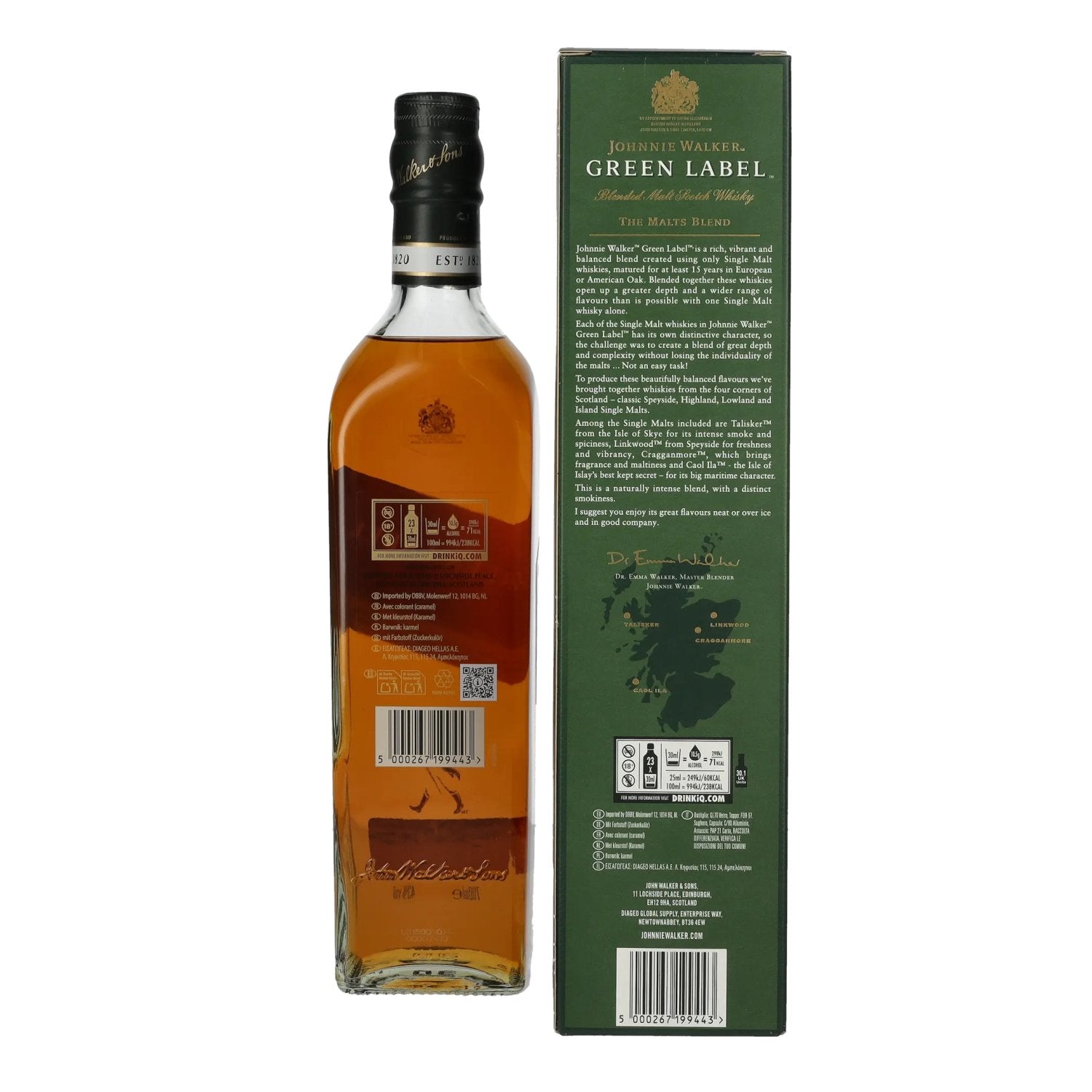 Johnnie Walker Green Label 15 Years Old 43% Vol. 0,7l in gift box