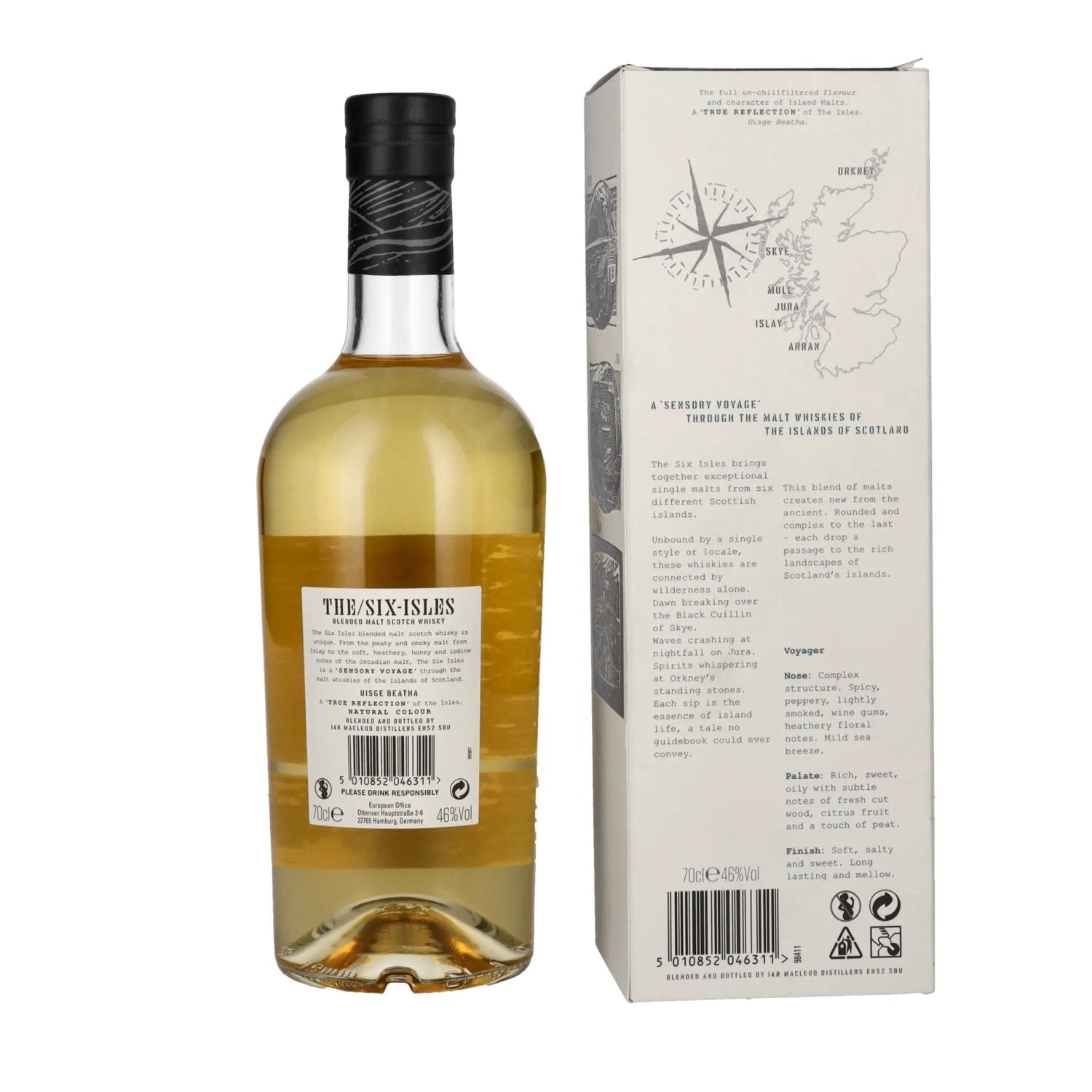 The Six Isles Blended Malt Scotch Whisky VOYAGER 46% Vol. 0,7l in Geschenkbox