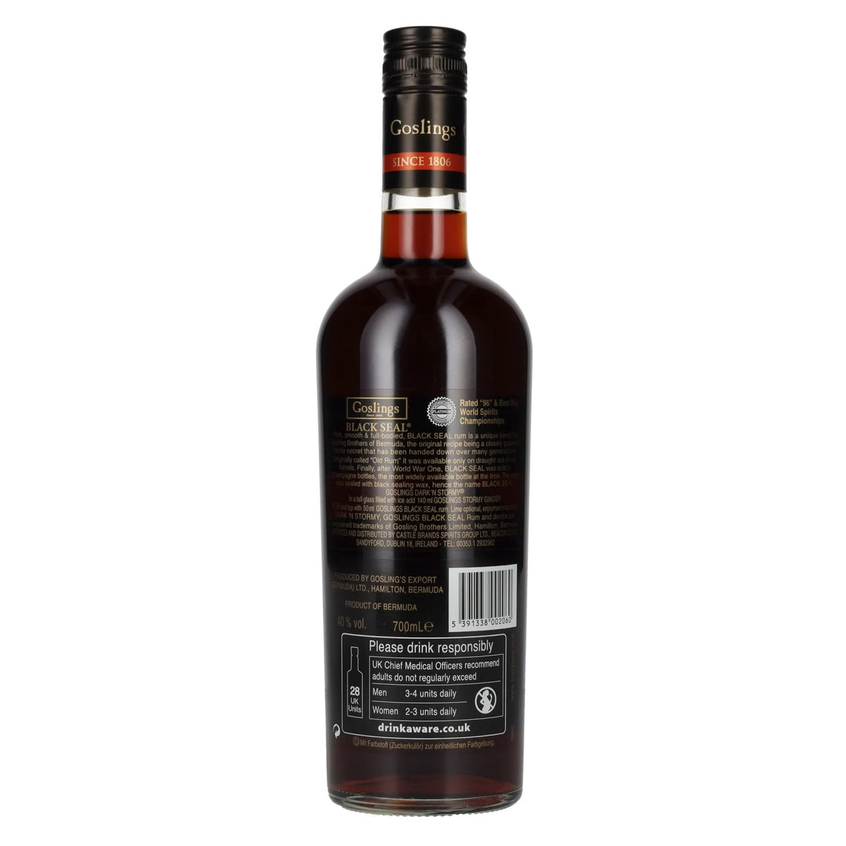 Goslings Black Seal 80 PROOF Bermuda Black Rum 40% Vol. 0,7l