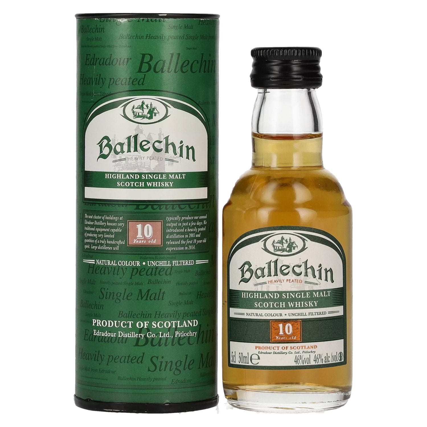 Edradour Ballechin 10 Years Old Highland Single Malt 46% Vol. 0,05l en coffret cadeau