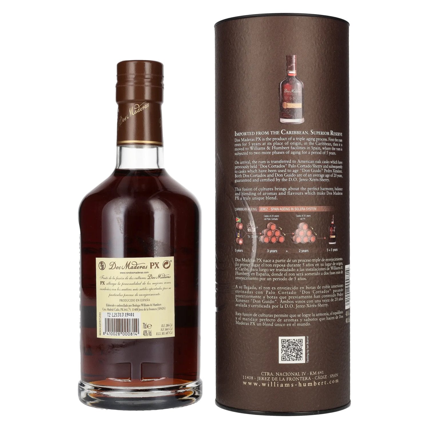 Dos Maderas PX 5+5 Years Old Triple Aged Spirit Drink 40% Vol. 0,7l in gift box