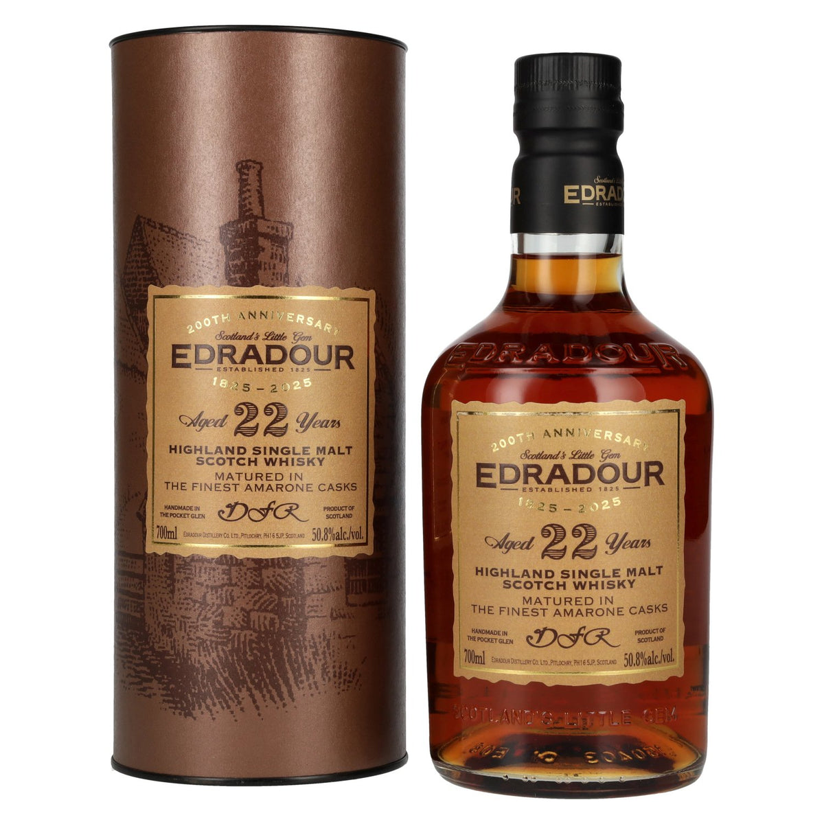 Edradour 22 Years Old 200th Anniversary Amarone Cask Highland Single Malt Whisky 50,8% Vol. 0,7l en coffret cadeau