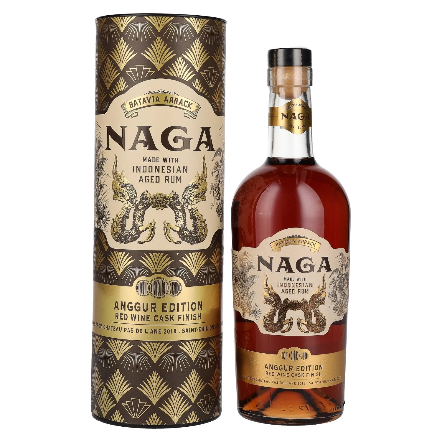 Naga Batavia Arrack Red Wine Cask Finish ANGGUR EDITION 40% vol. 0,7l en boîte cadeau