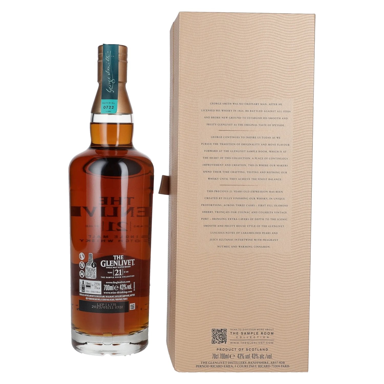 The Glenlivet 21 Years Old THE SAMPLE ROOM COLLECTION Single Malt Scotch Whisky 43% Vol. 0,7l in Geschenkbox
