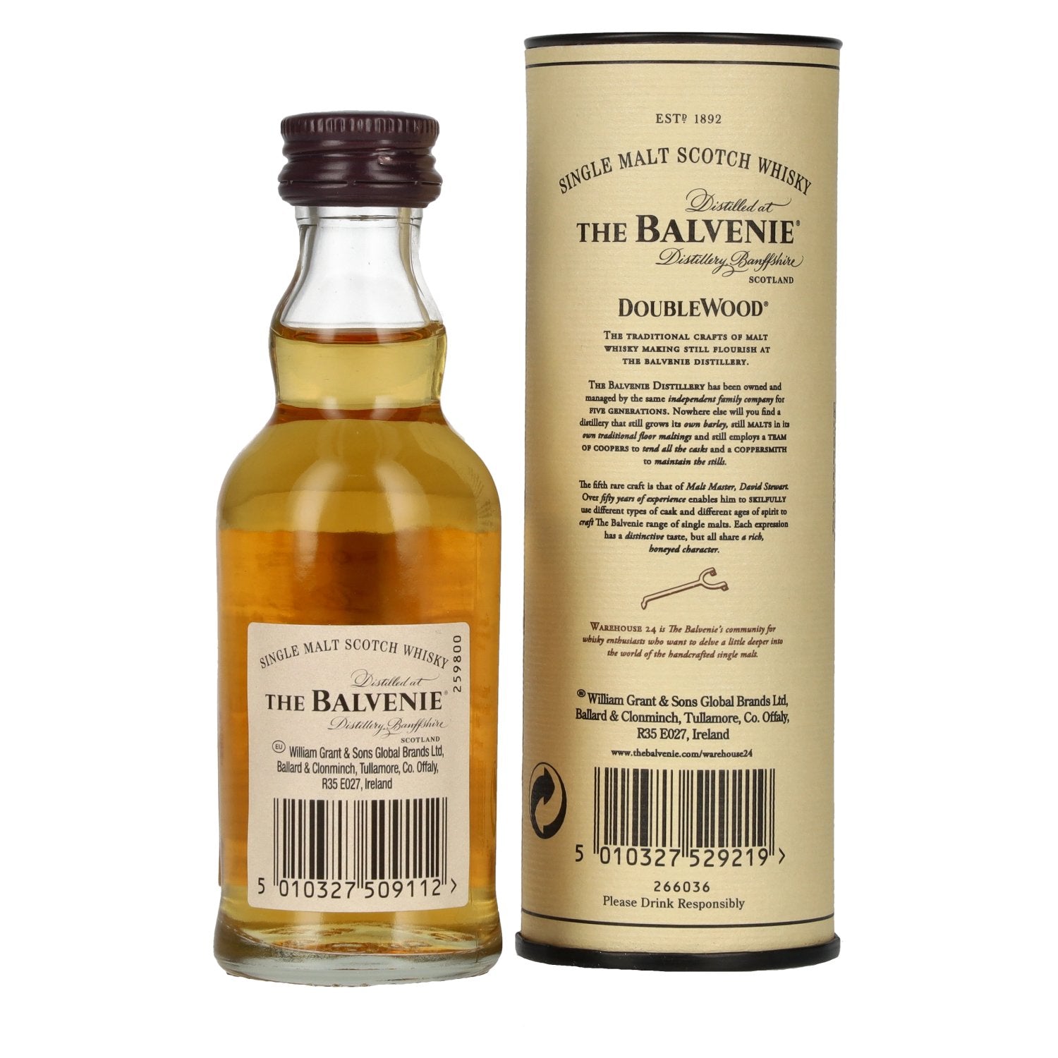 The Balvenie 12 Years Old Double Wood 40% Vol. 0,05l en boîte cadeau