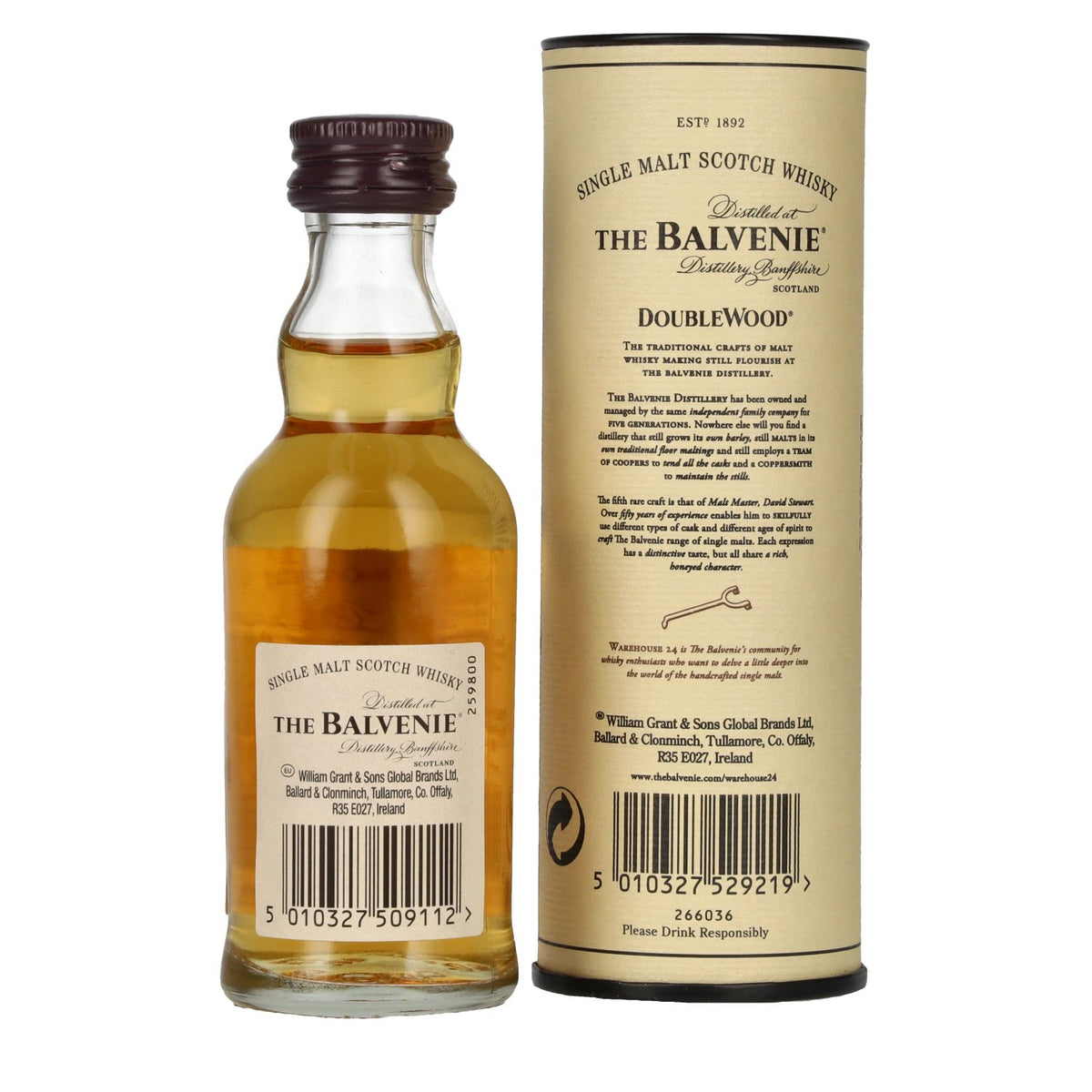 The Balvenie 12 Years Old Double Wood 40% Vol. 0,05l in Geschenkbox