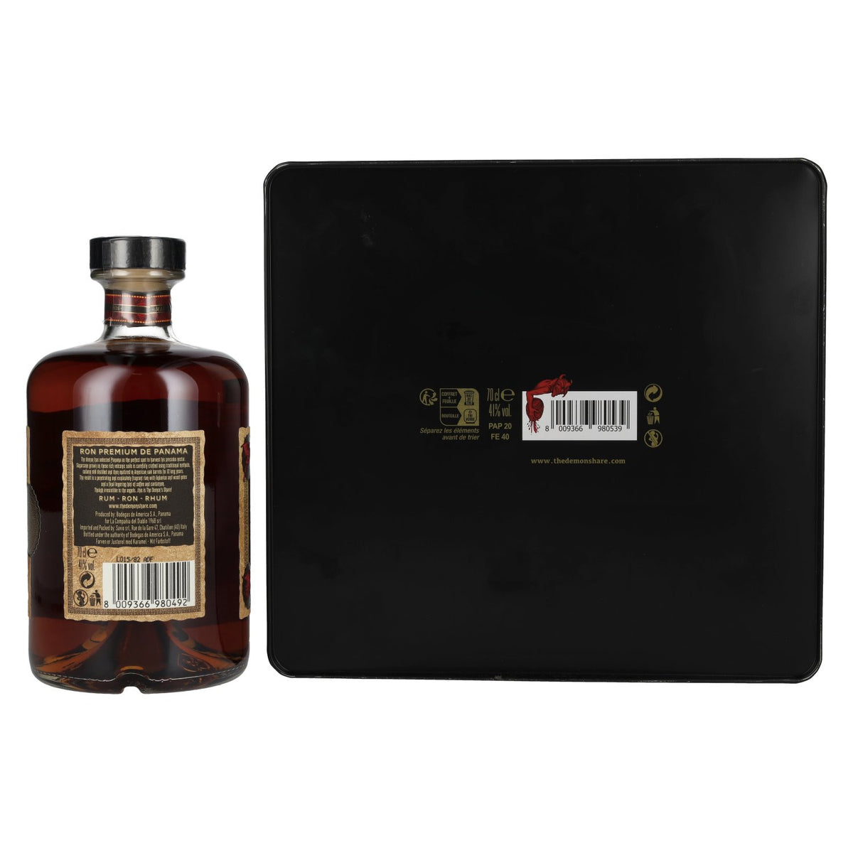 The Demon's Share Superior Blend Rum 12 Years Old 41% Vol. 0,7l in Tinbox mit 2 Gläser