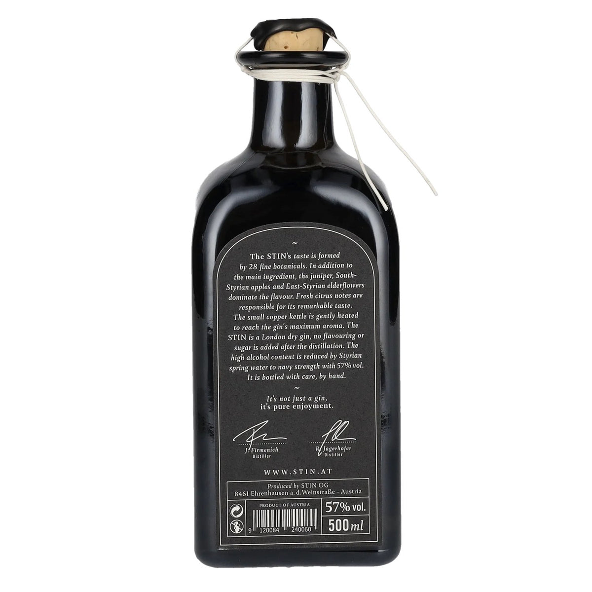 The STIN Styrian Dry Gin OVERPROOF 57% Vol. 0,5l