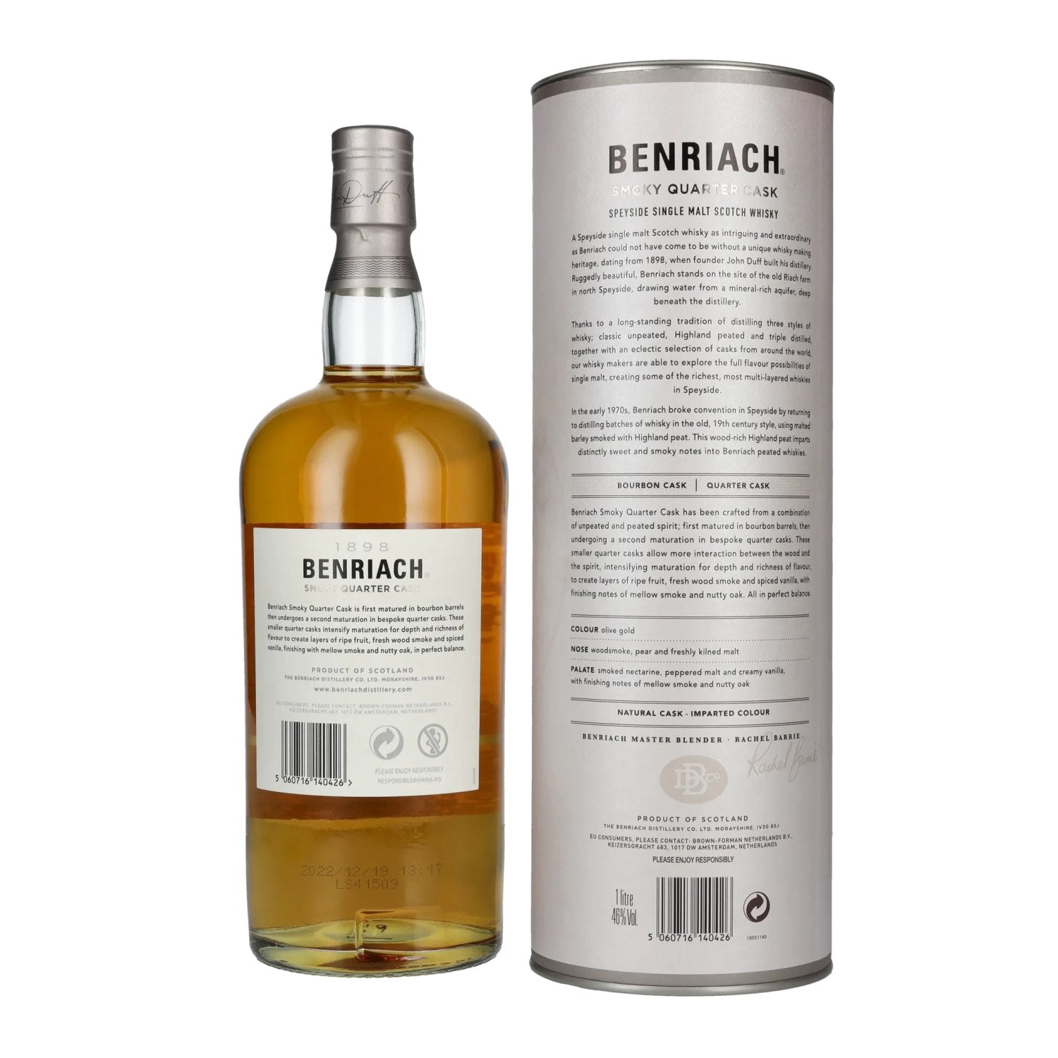 The Benriach SMOKY QUARTER CASKS Single Malt Scotch Whisky 46% Vol. 1l in gift box