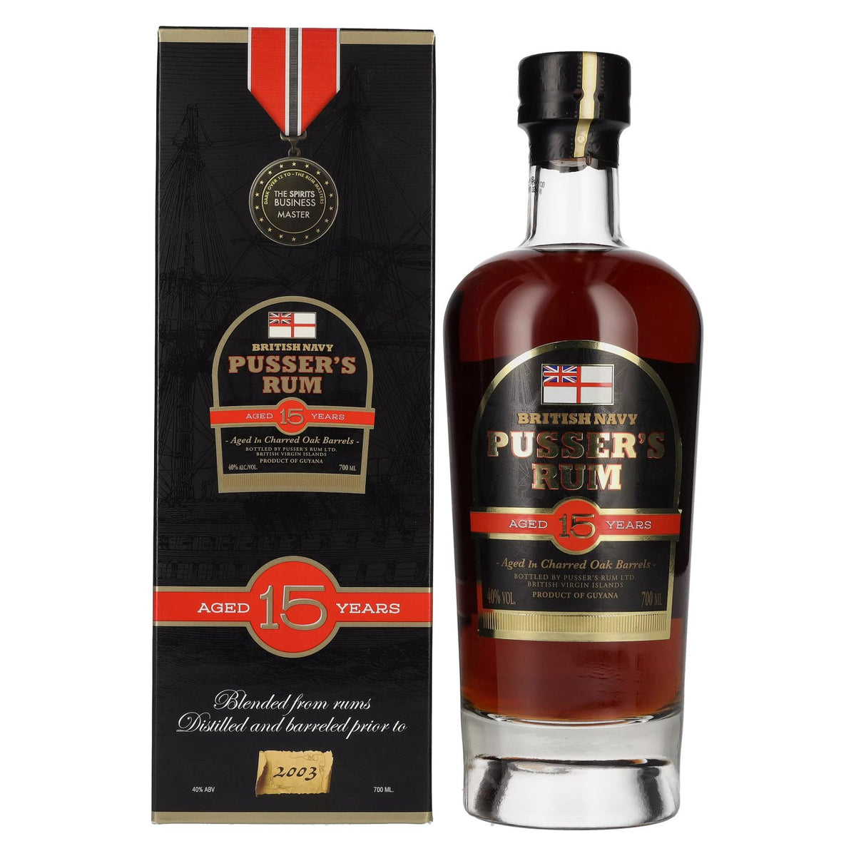 Pusser's 15 Years Old Rum 40% Vol. 0,7l in Geschenkbox