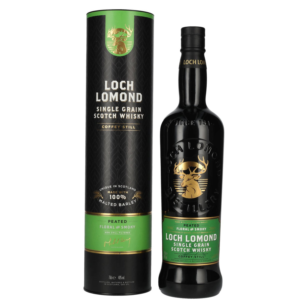 Loch Lomond PEATED Floral &amp; Smoky Single Grain 46% Vol. 0,7l en boîte cadeau