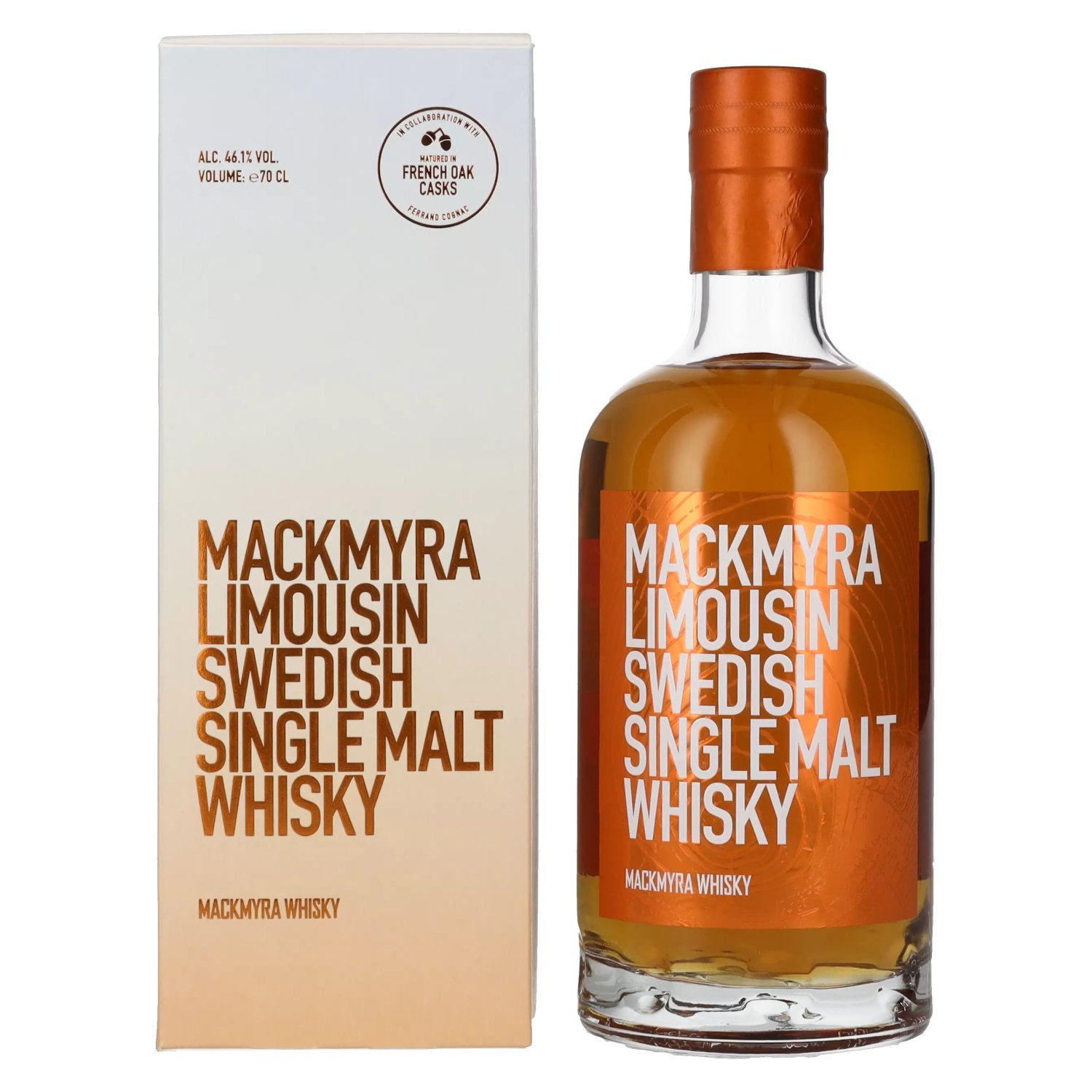 Mackmyra LIMOUSIN Swedish Single Malt Whisky 46,1% Vol. 0,7l in Geschenkbox